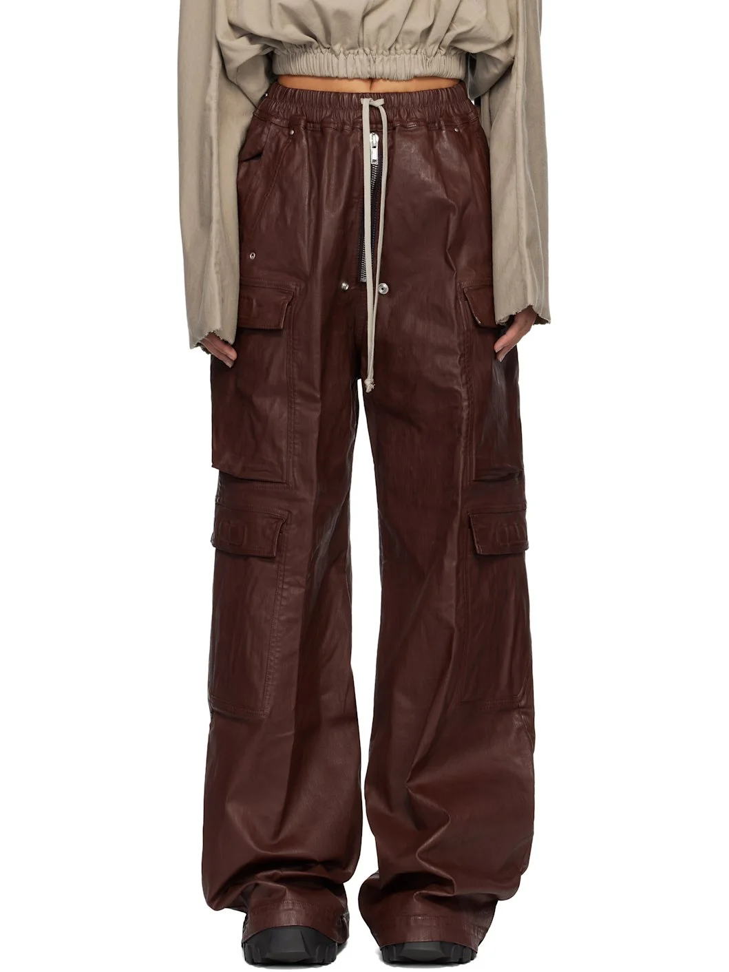 Burgundy Concordians Double Jumbo Belas Denim Cargo Pants - 1