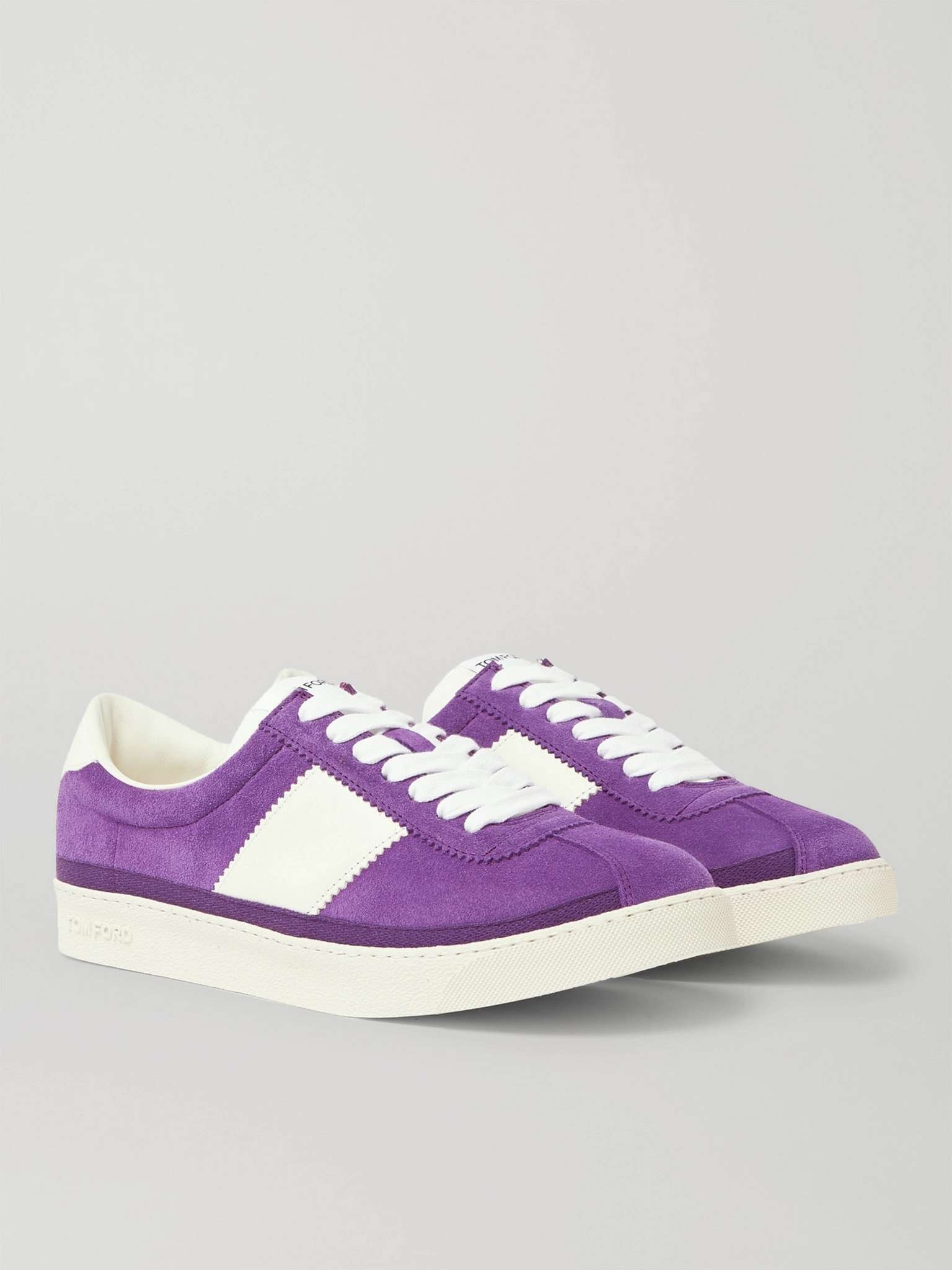 Bannister Leather-Trimmed Suede Sneakers - 4