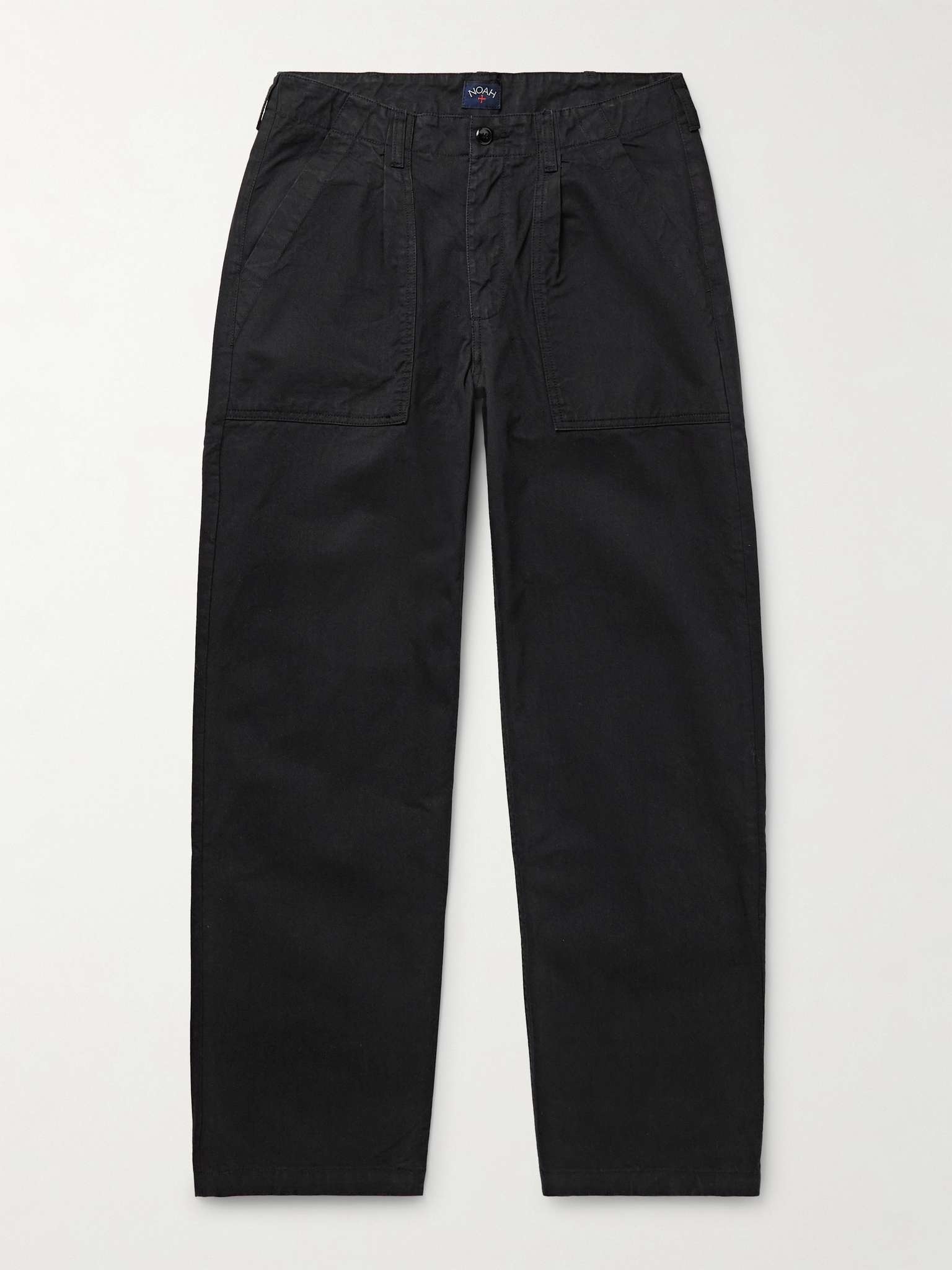Straight-Leg Pleated Cotton-Twill Trousers - 1