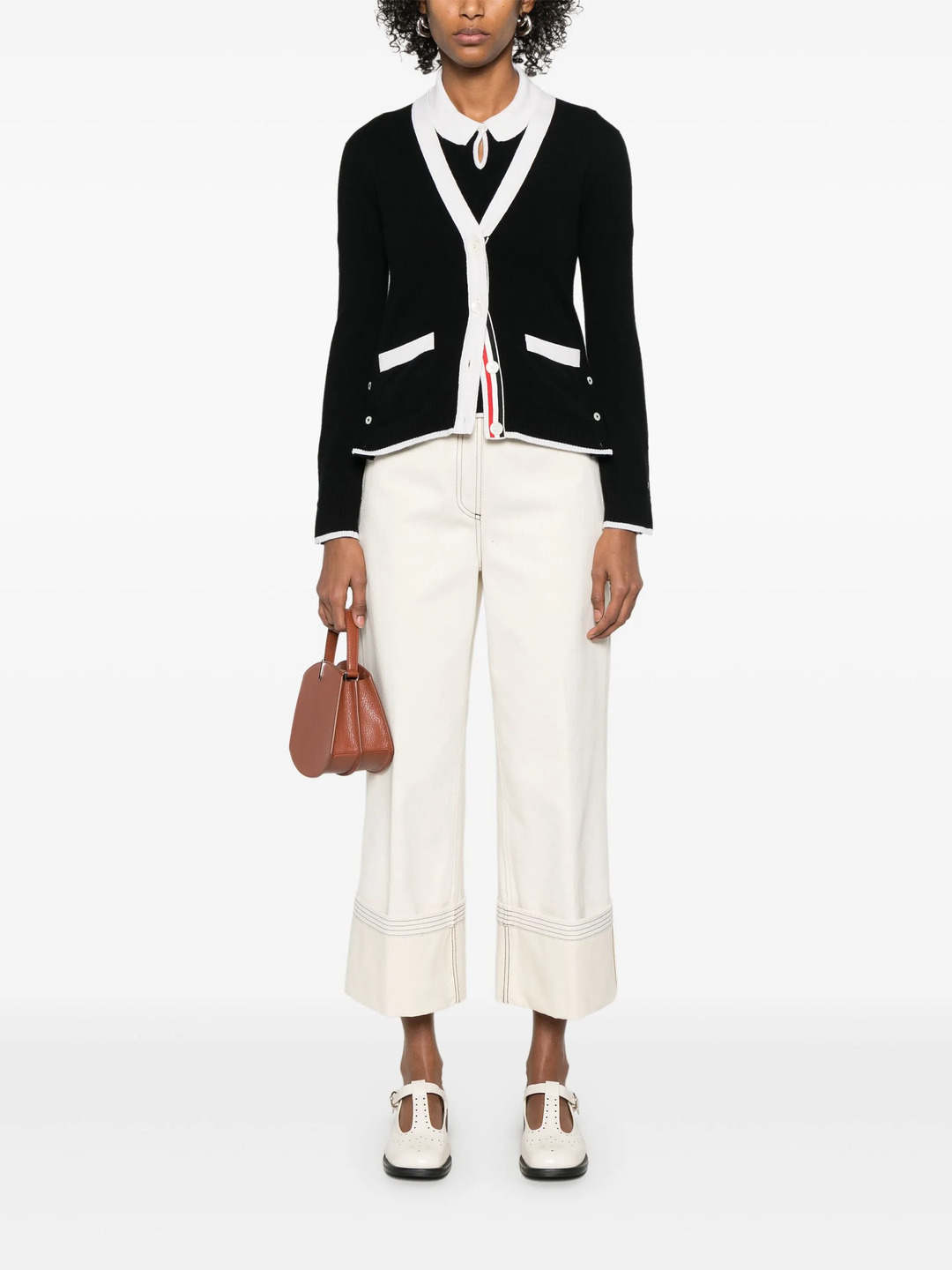 Jersey Stitch Cashmere V Neck Cardigan Women - 2