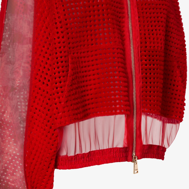 Jacket Red shearling and organza jacket 3