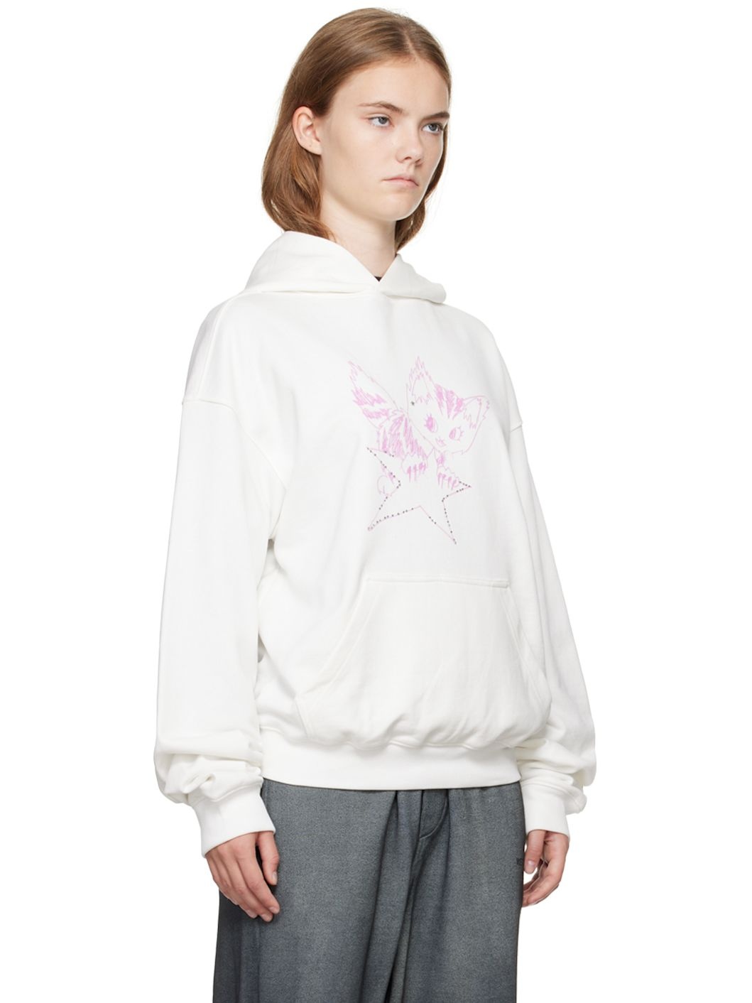 White Monster Fitted Hoodie - 2