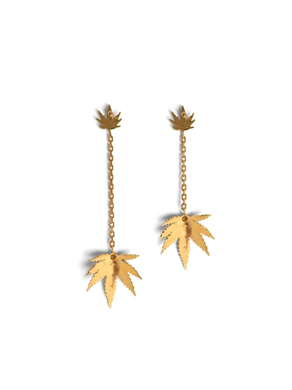 leaf-pendant drop earrings - 2