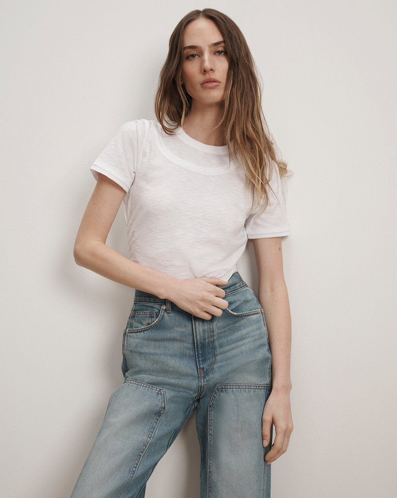 VERONICA BEARD DAMIAN DOUBLE-COLLAR T-SHIRT outlook