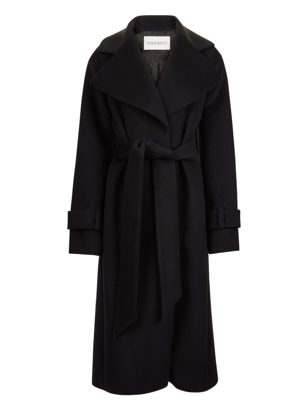 velvet-trimmed coat - 1