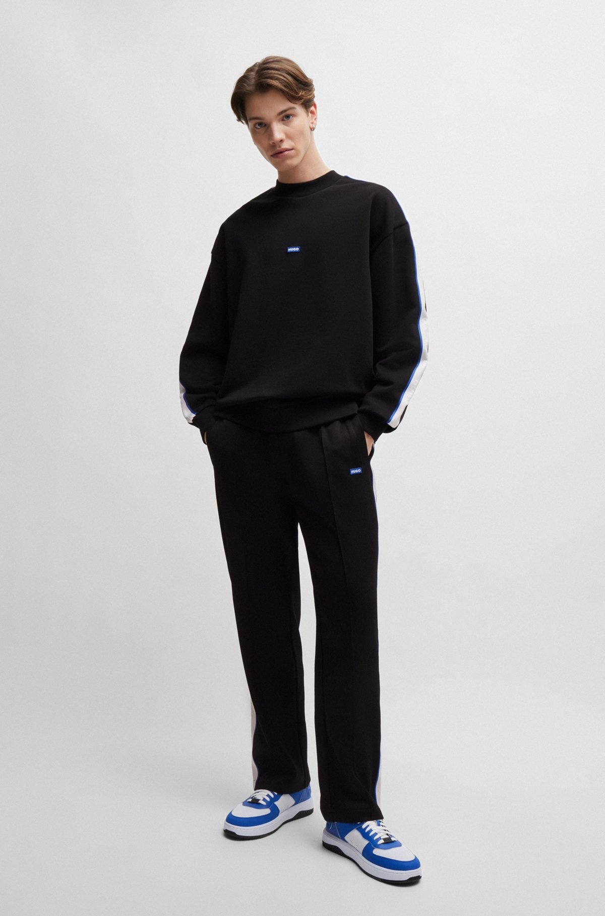 COTTON-TERRY SWEATSHIRT WITH LOGO PATCH AND TAPE TRIMS - 4