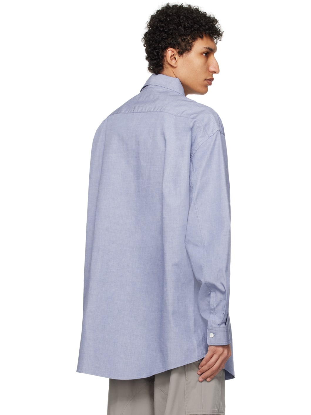 Blue Twin Pleats Shirt - 3