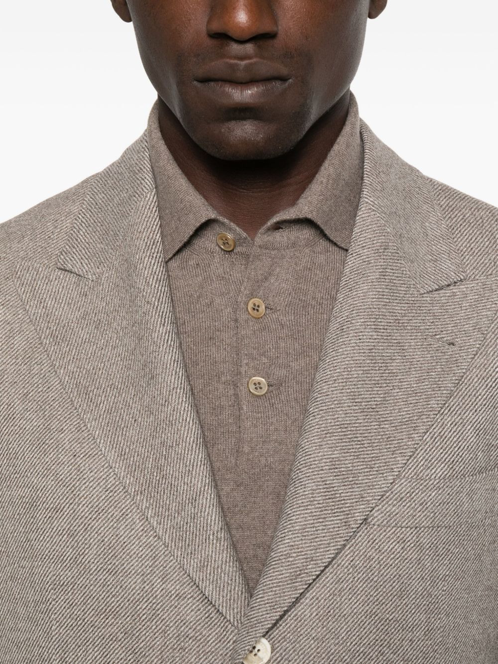three-button wool blazer - 5