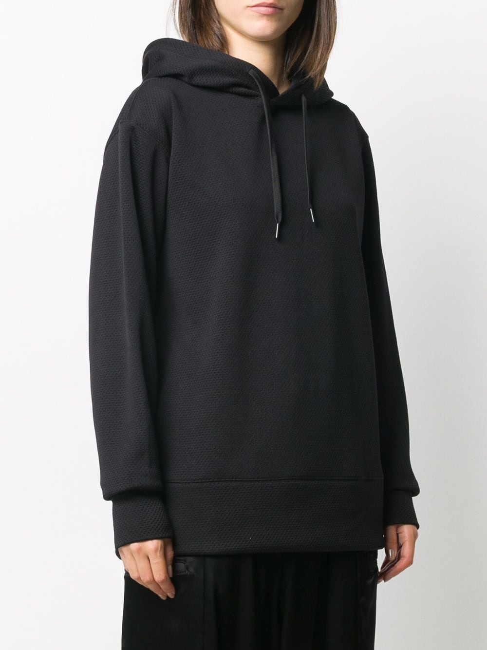 perforated drawstring hoodie - 3