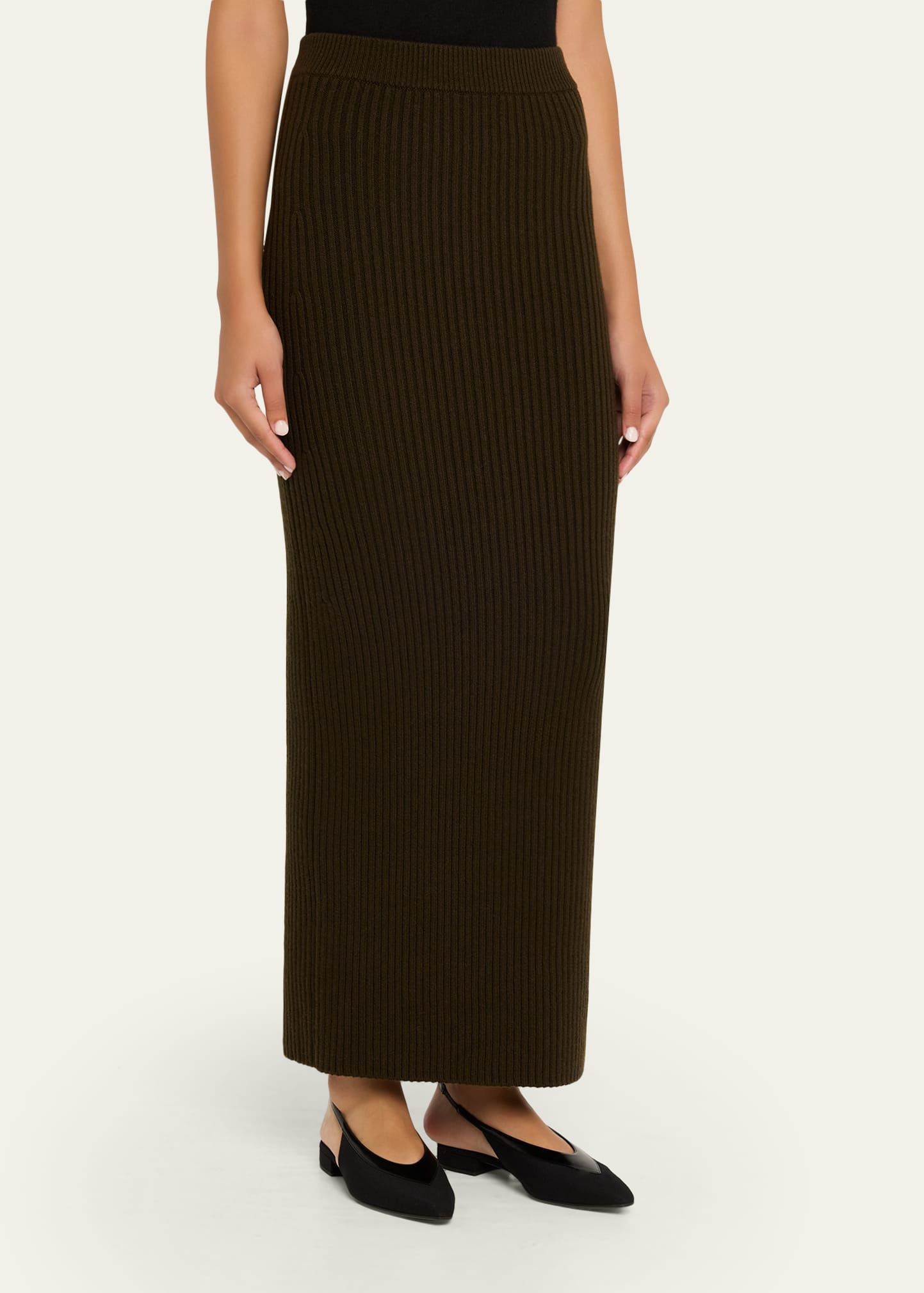 Ribbed Wool-Cashmere Maxi Pencil Skirt - 4