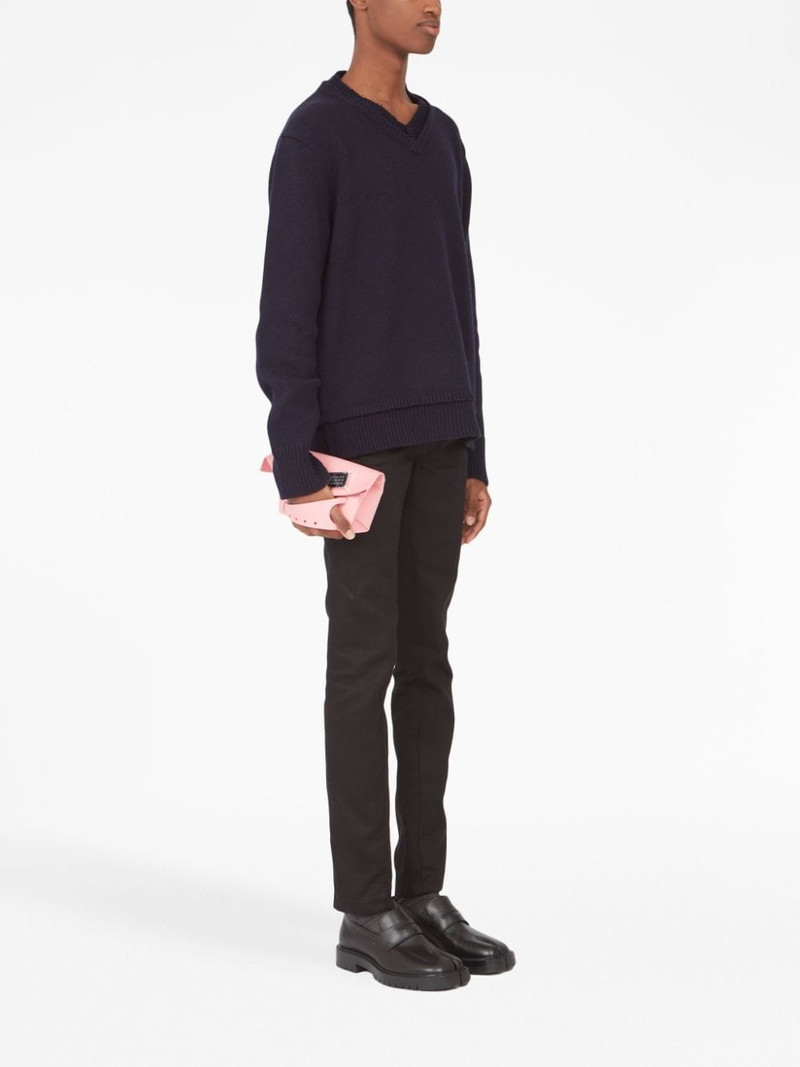 Maison Margiela logo-patch leather clucth outlook