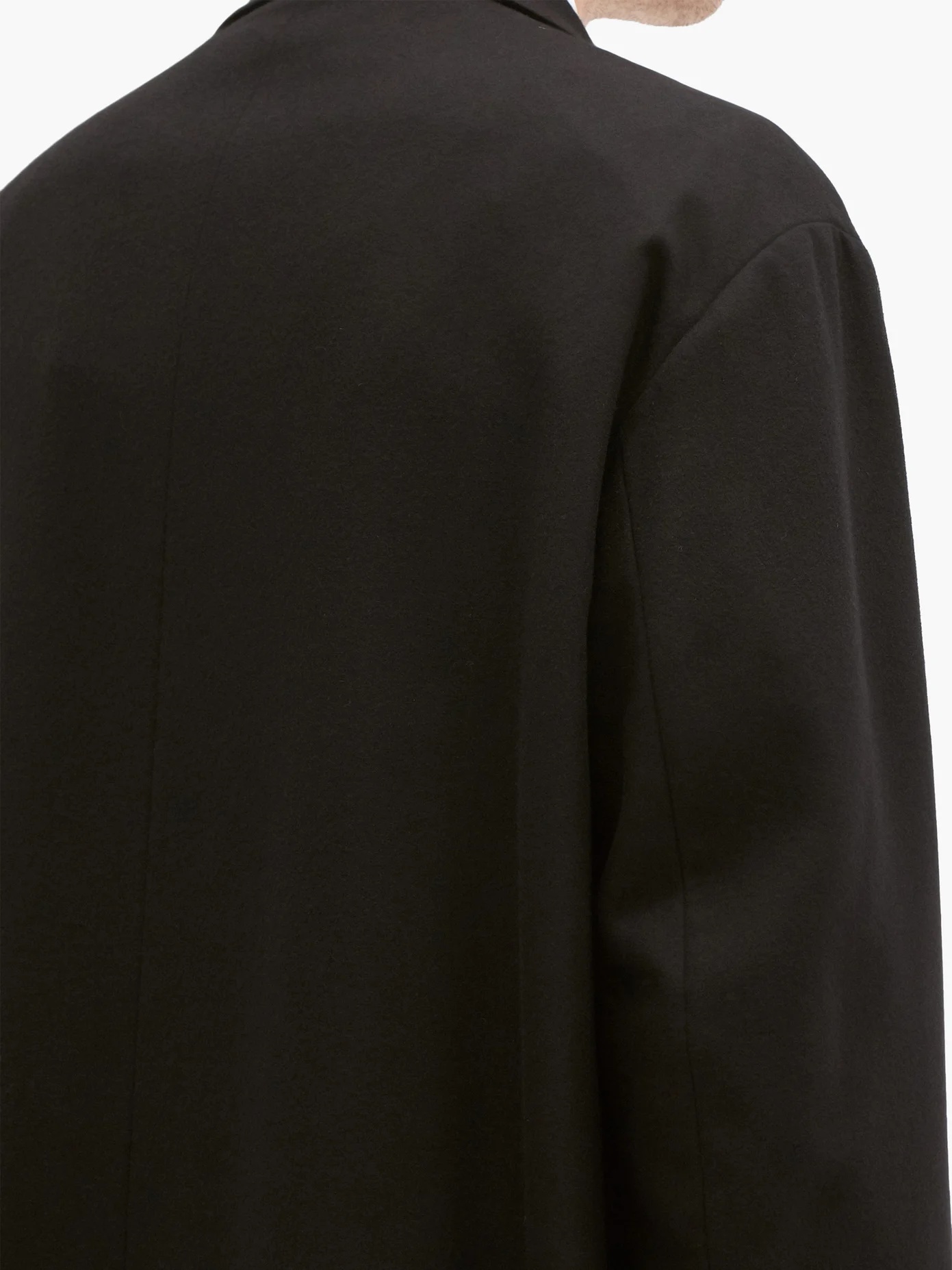 Single-breasted wool-twill coat - 4