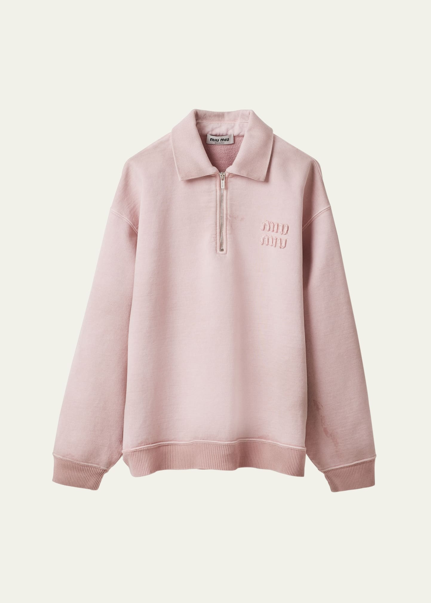 herlipto Embroidery Polo Sweatshirt ピンク herlipto Embroidery Polo Sweatshirt ピンク