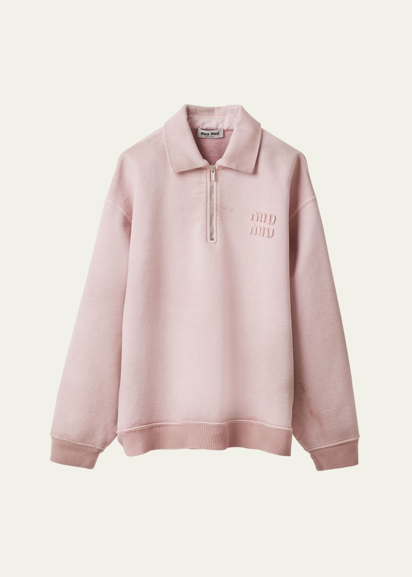 Oversized Polo Sweatshirt with Logo Detail - 1