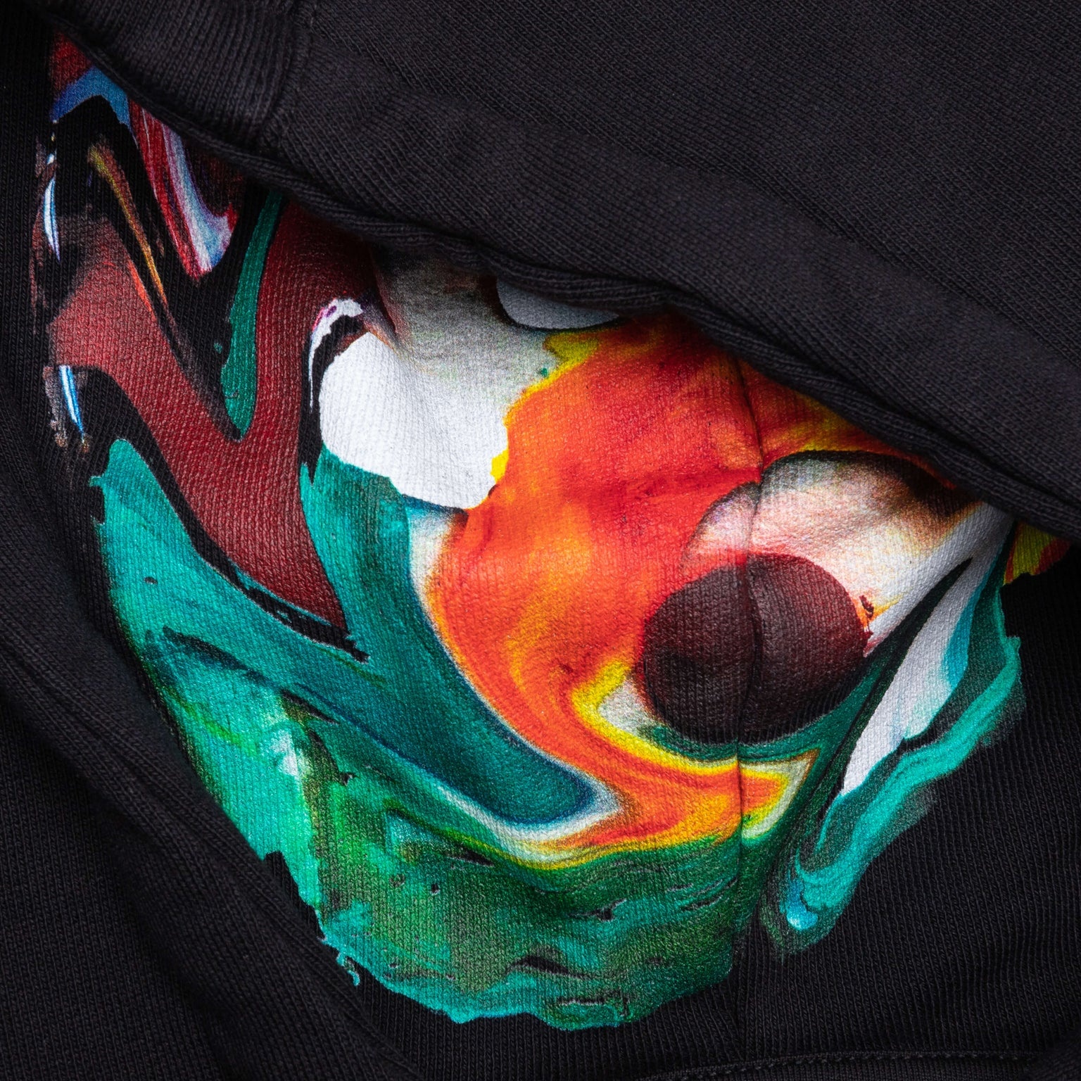 PSYCHEDELIC BOXY FIT HOODIE - BLACK - 3