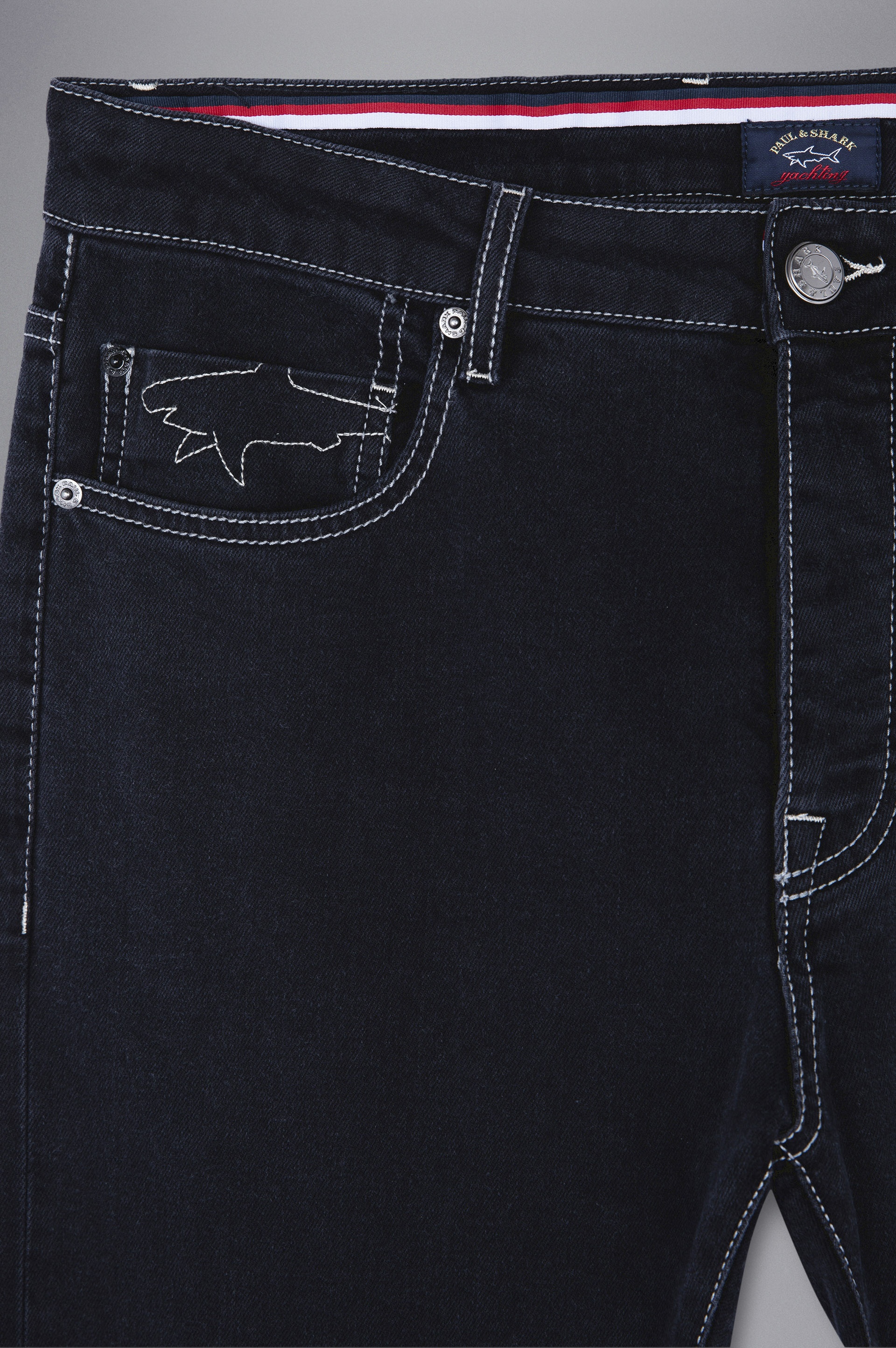 BLACK RIVET STRETCH COTTON JEANS - 5