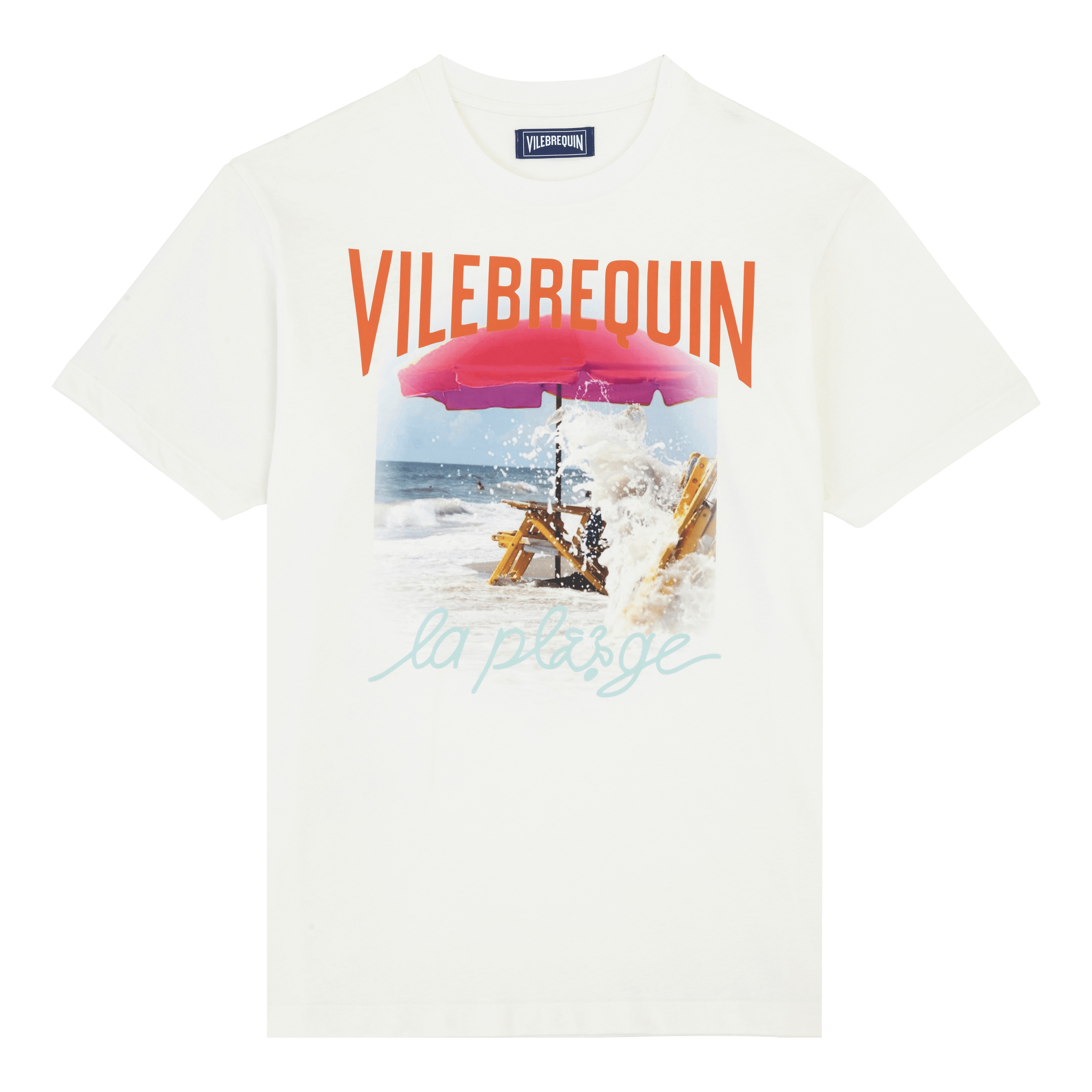 Men Cotton T-Shirt Wave on VBQ Beach - 1