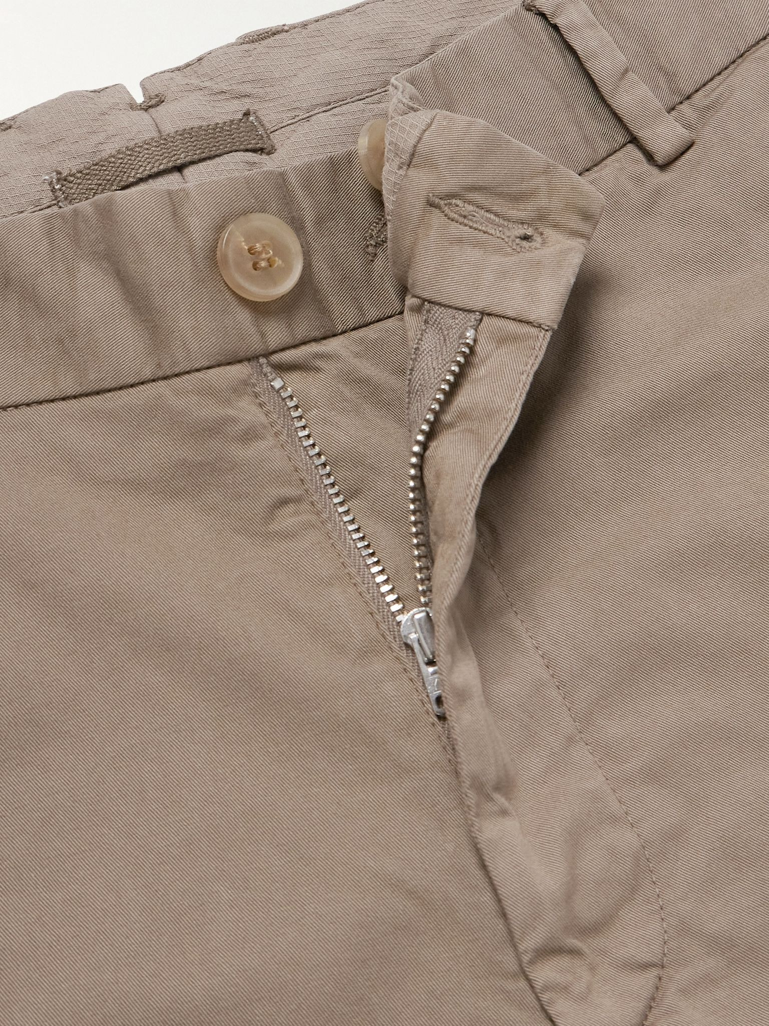 Straight-Leg Garment-Dyed Cotton-Blend Twill Chino Shorts Brown - 6
