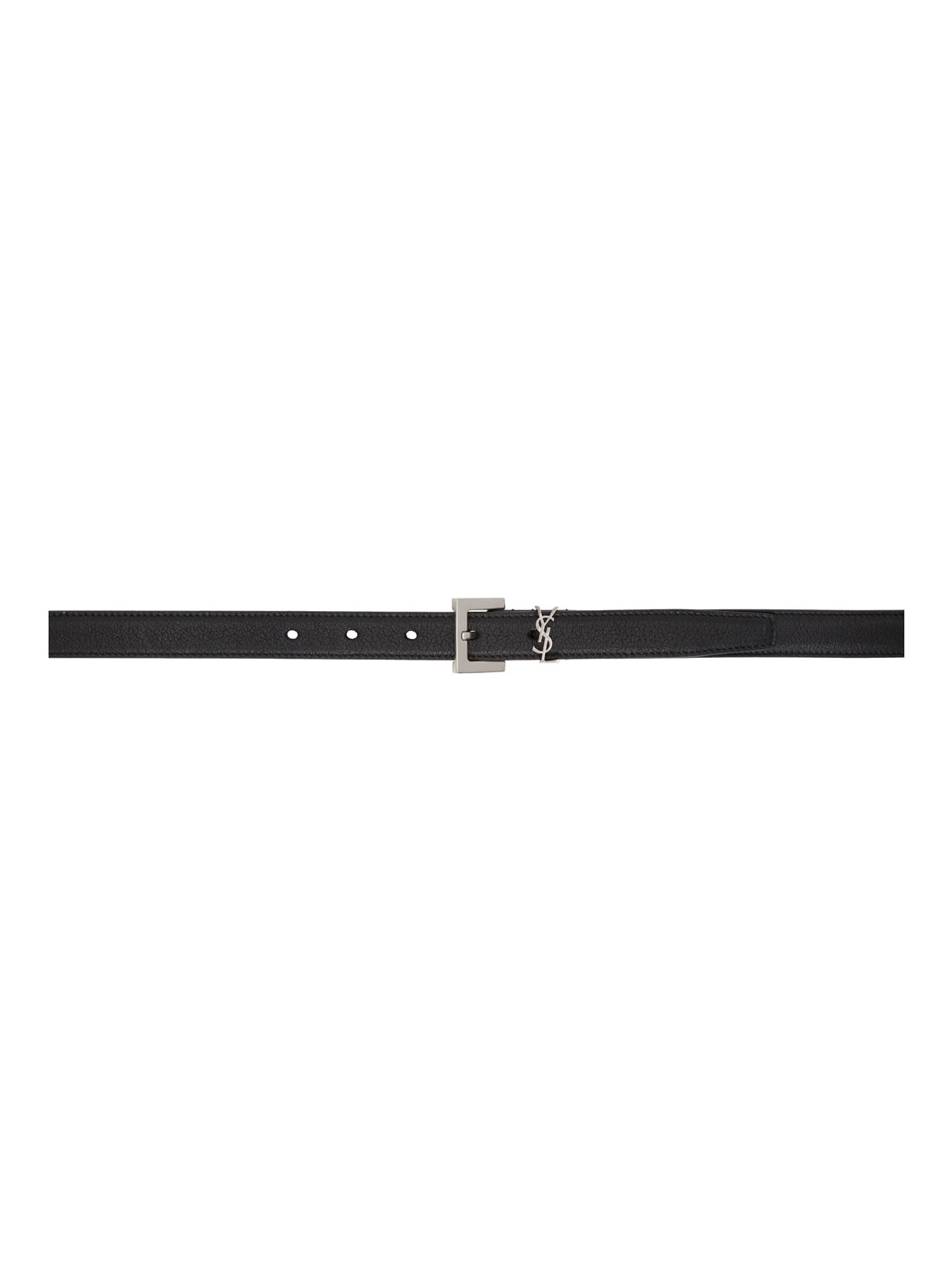 Black Lambskin Monogram Belt - 1