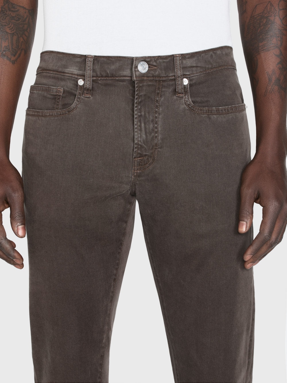 L'Homme Slim Brushed Twill in Mocha - 3