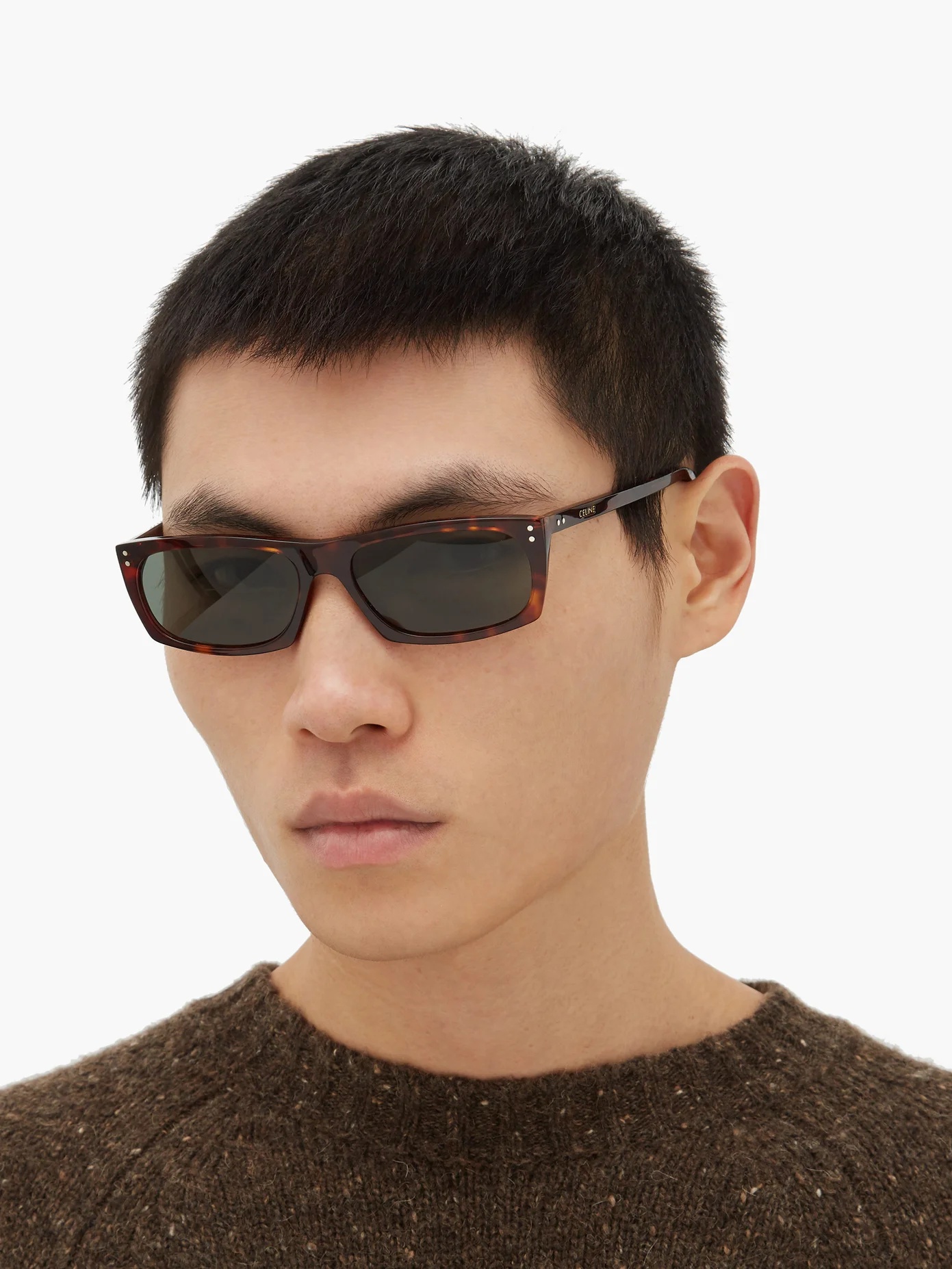 Rectangular tortoiseshell-acetate sunglasses - 2