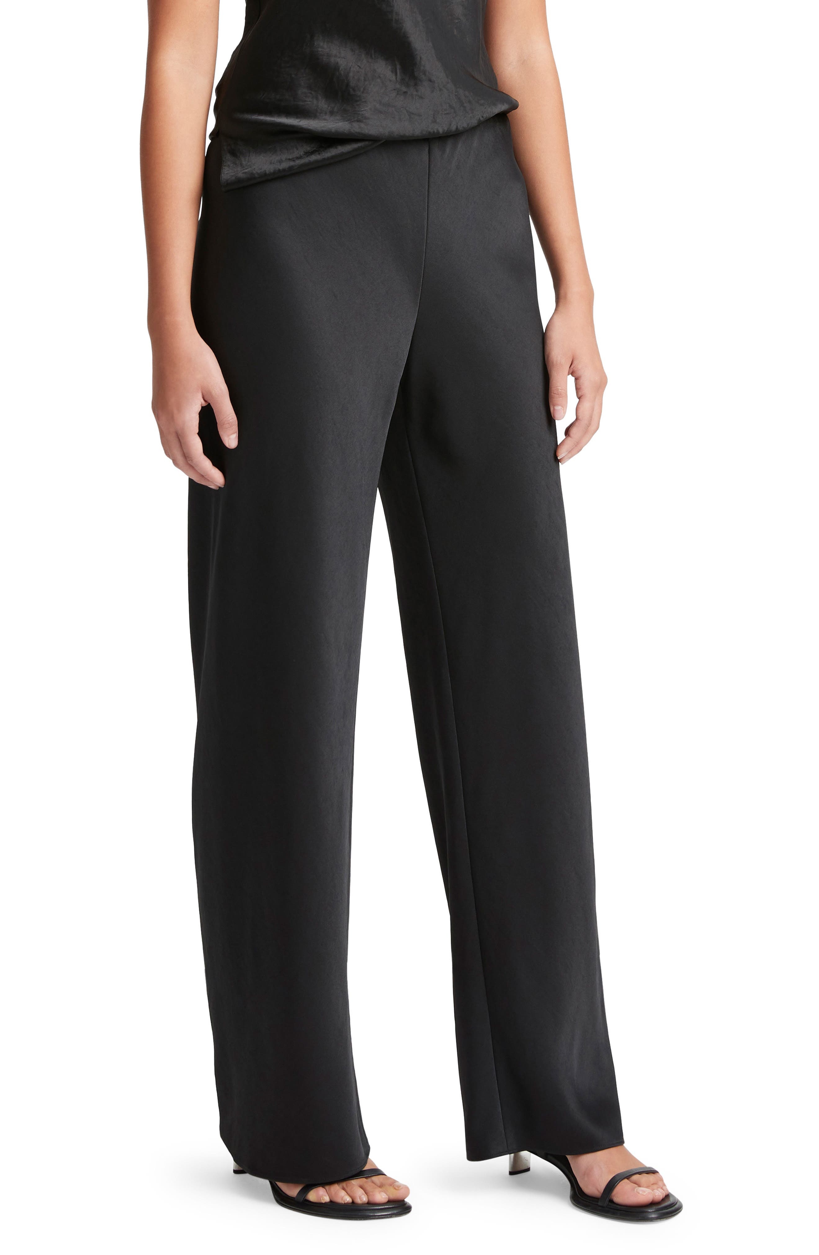 Fluid High Waist Straight Leg Pants - 3