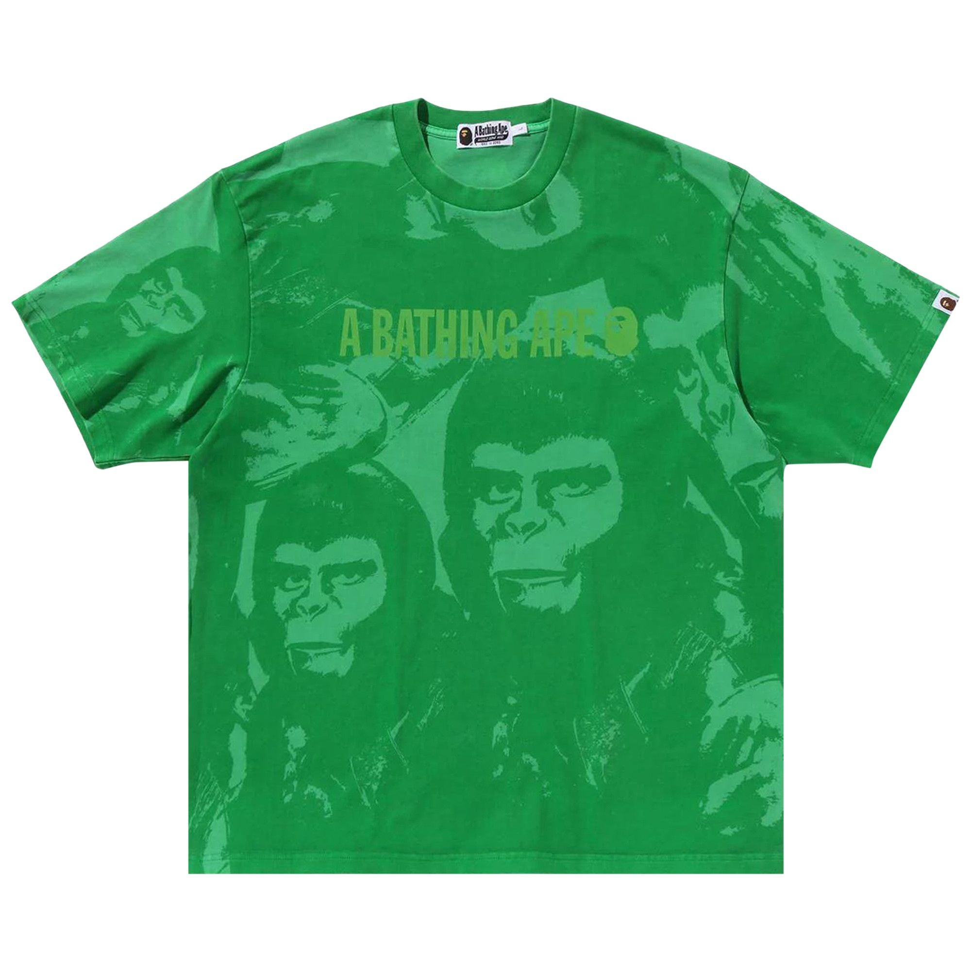 BAPE Overall Garment Dyed Relaxed Fit Tee 'Green' - 1