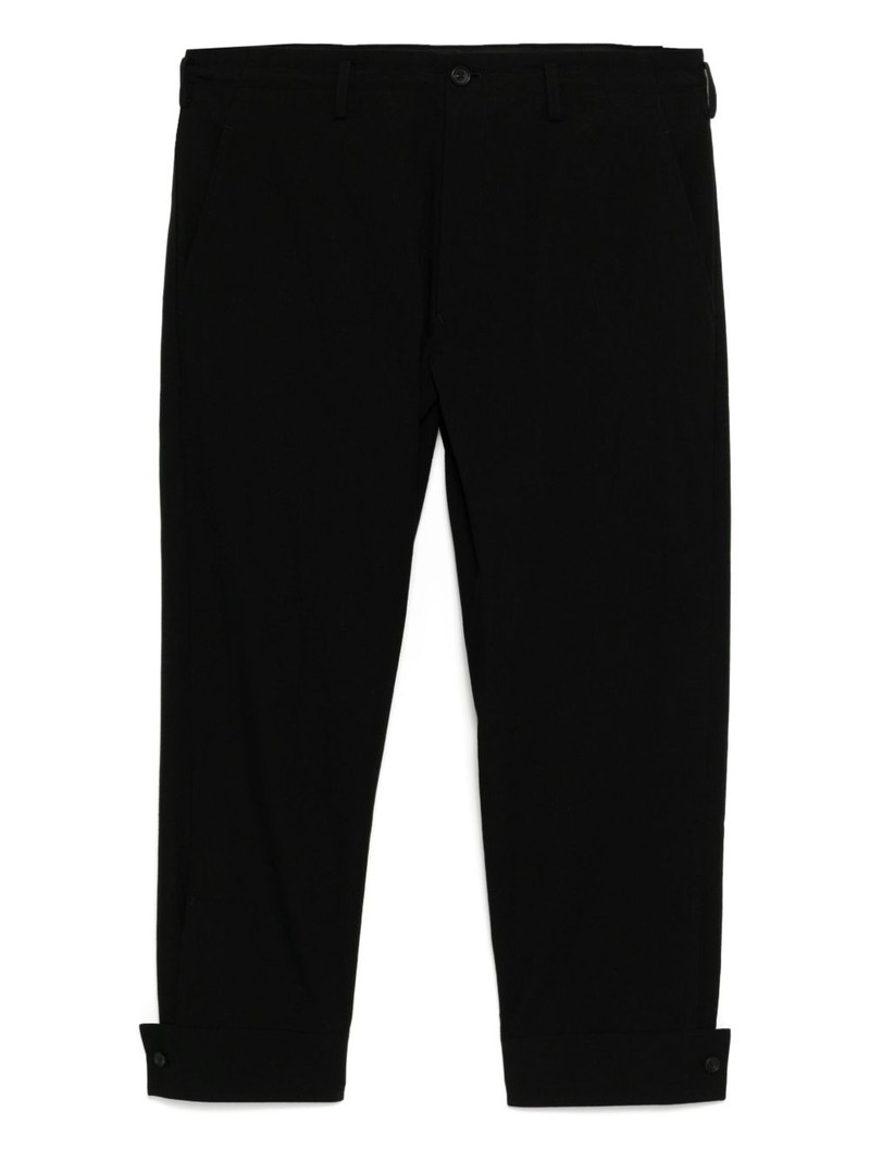 canvas belted-hem trousers 1