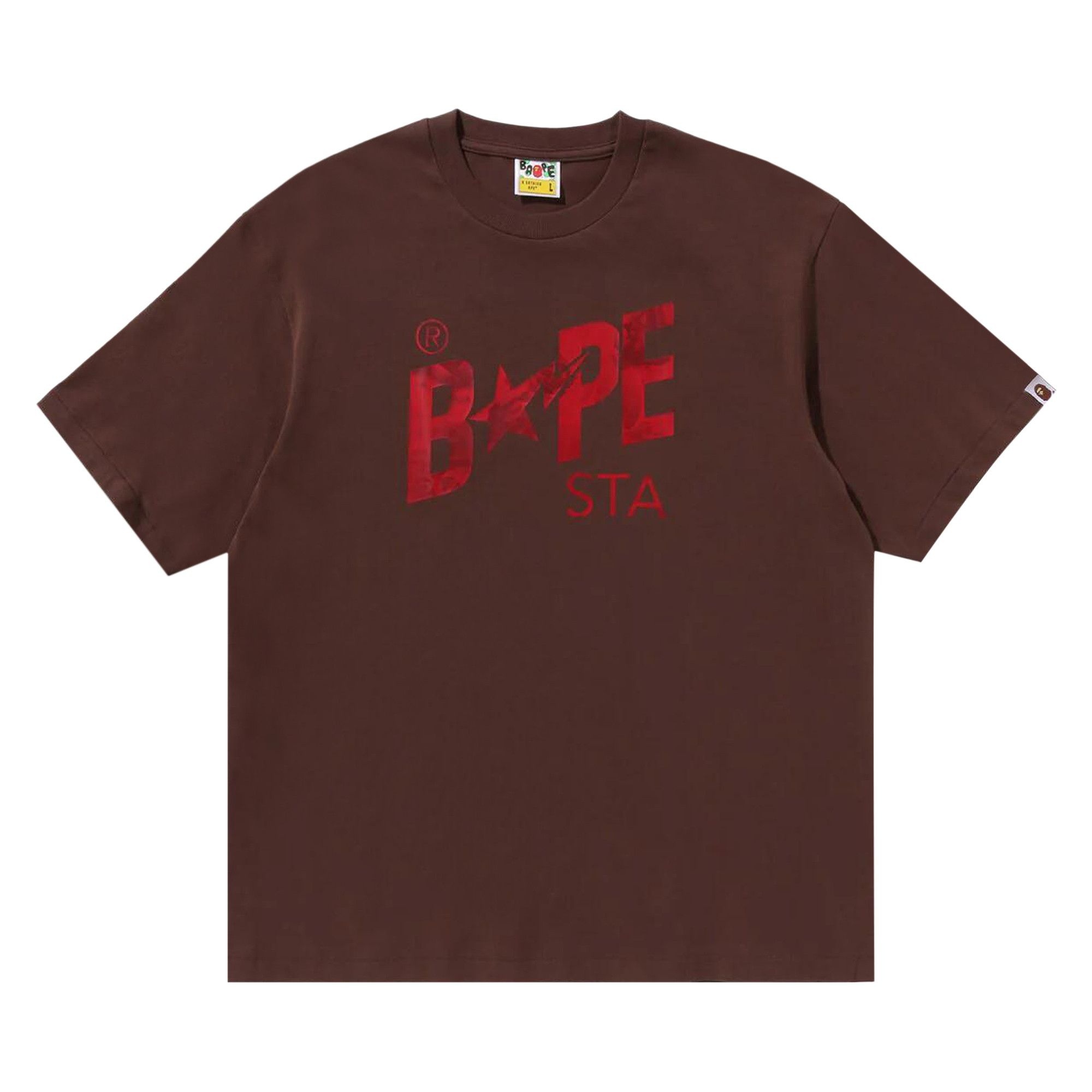 BAPE Floral Solid Camo Bape Sta Logo Relaxed Fit Tee 'Brown' - 1