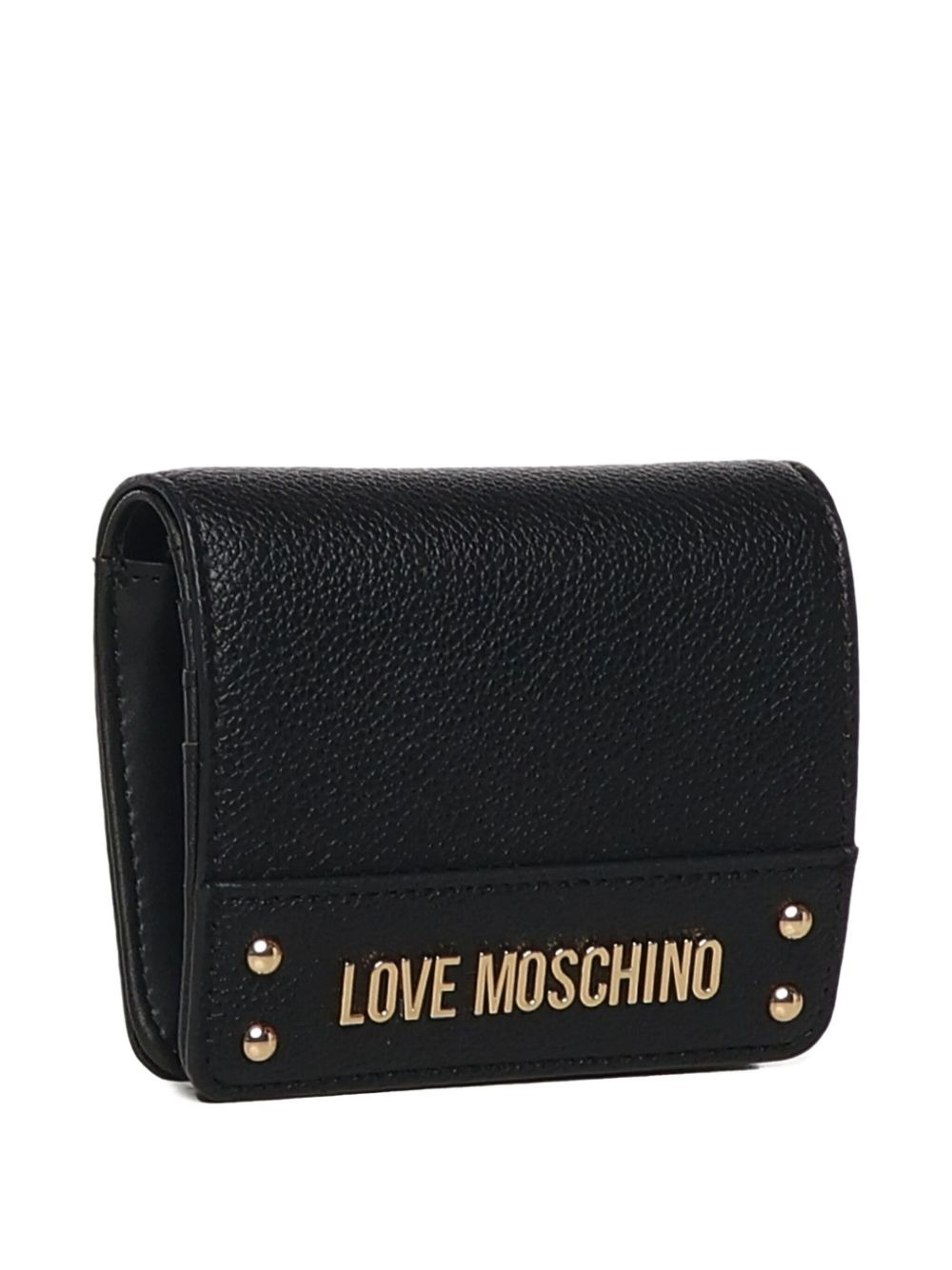 logo-plaque studded wallet - 3