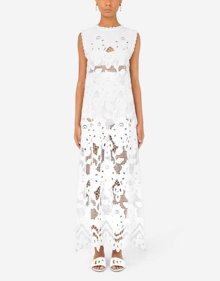 Dolce & Gabbana Long dress with openwork embellishment - F6ZE8ZFG5ATW0800 |  REVERSIBLE