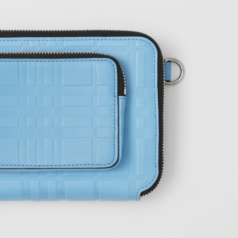 Embossed Check Leather Crossbody Bag 2