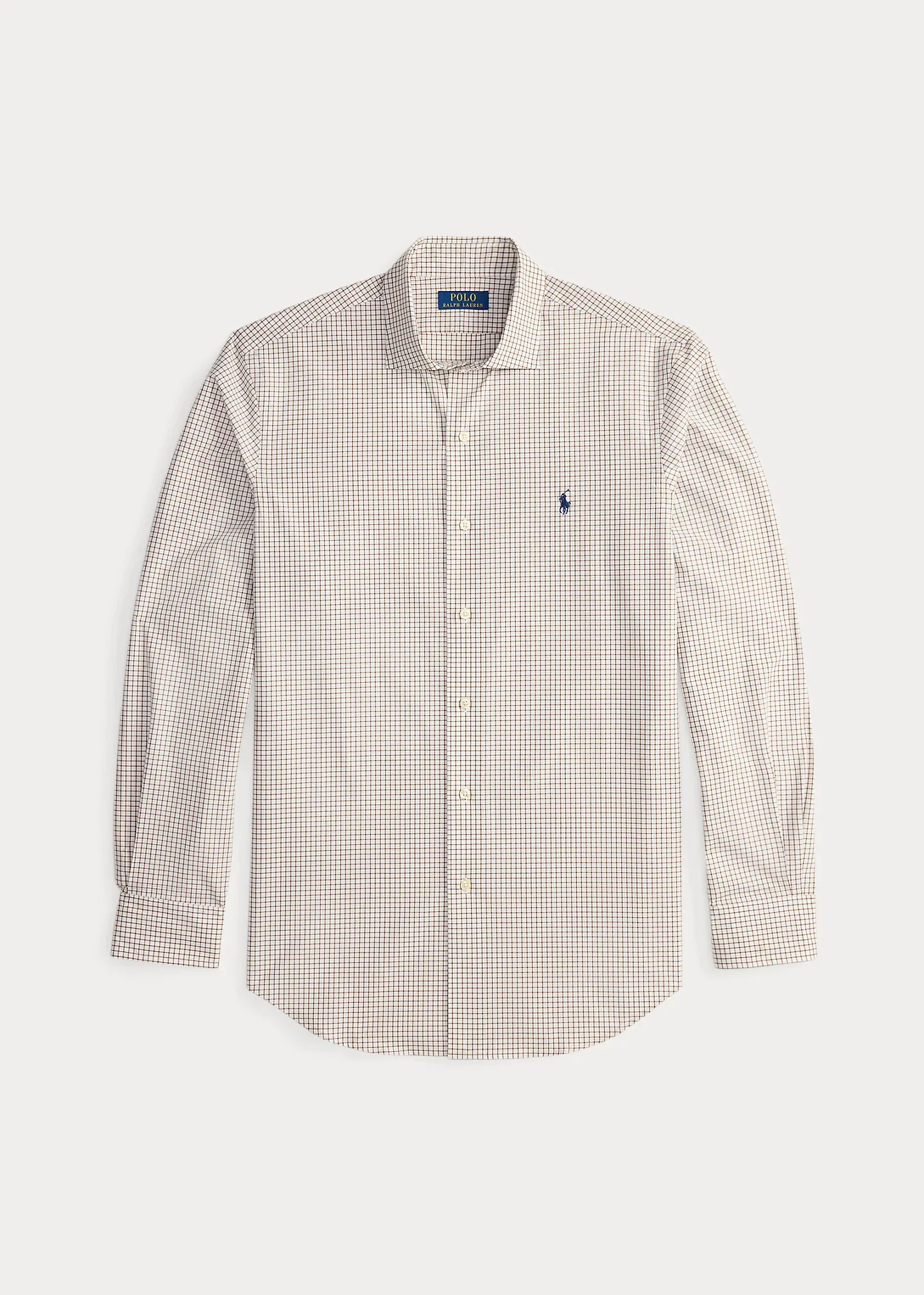 Classic Fit Plaid Stretch Poplin Shirt - 1