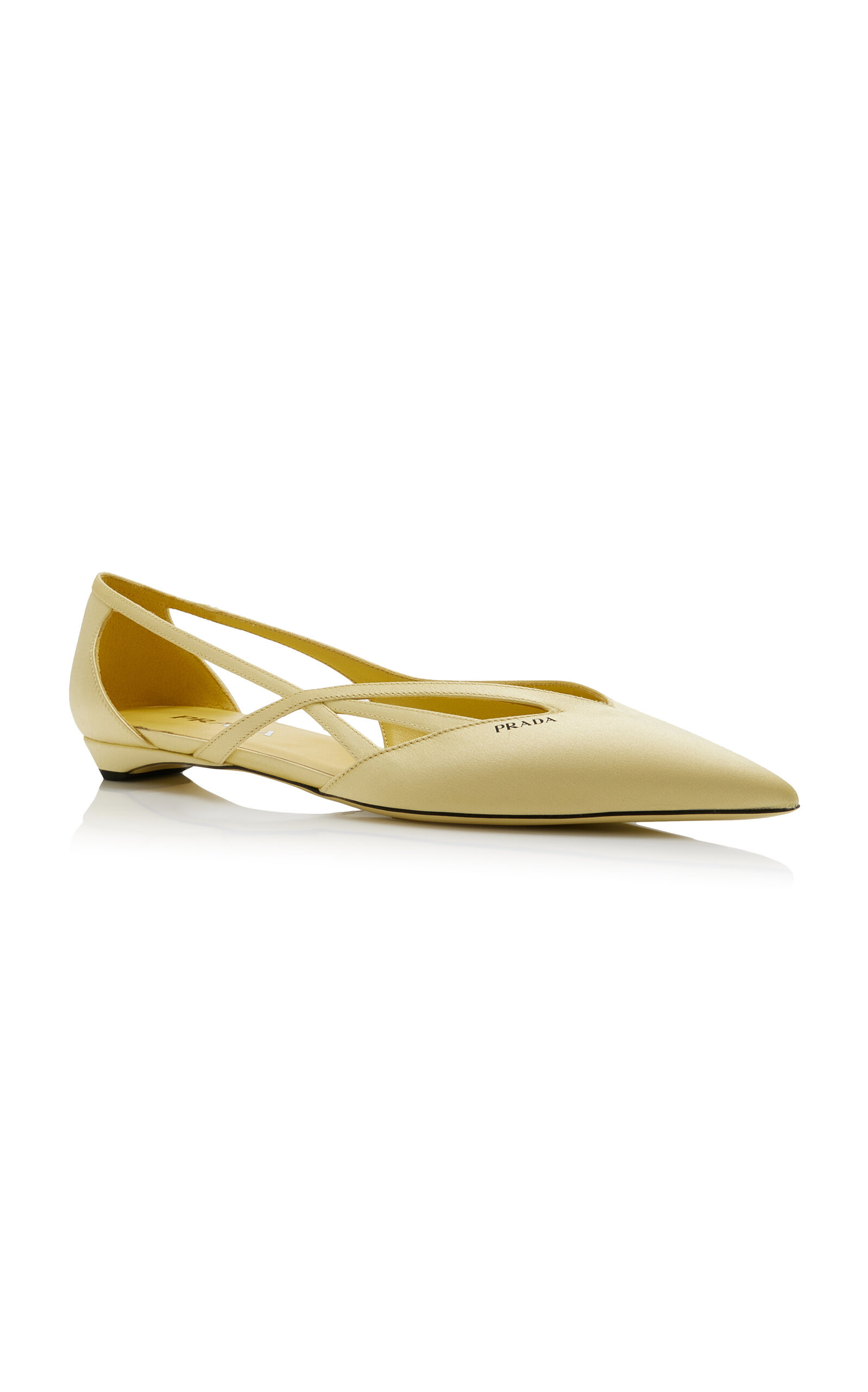 Cutout Leather Ballet Flats yellow - 4