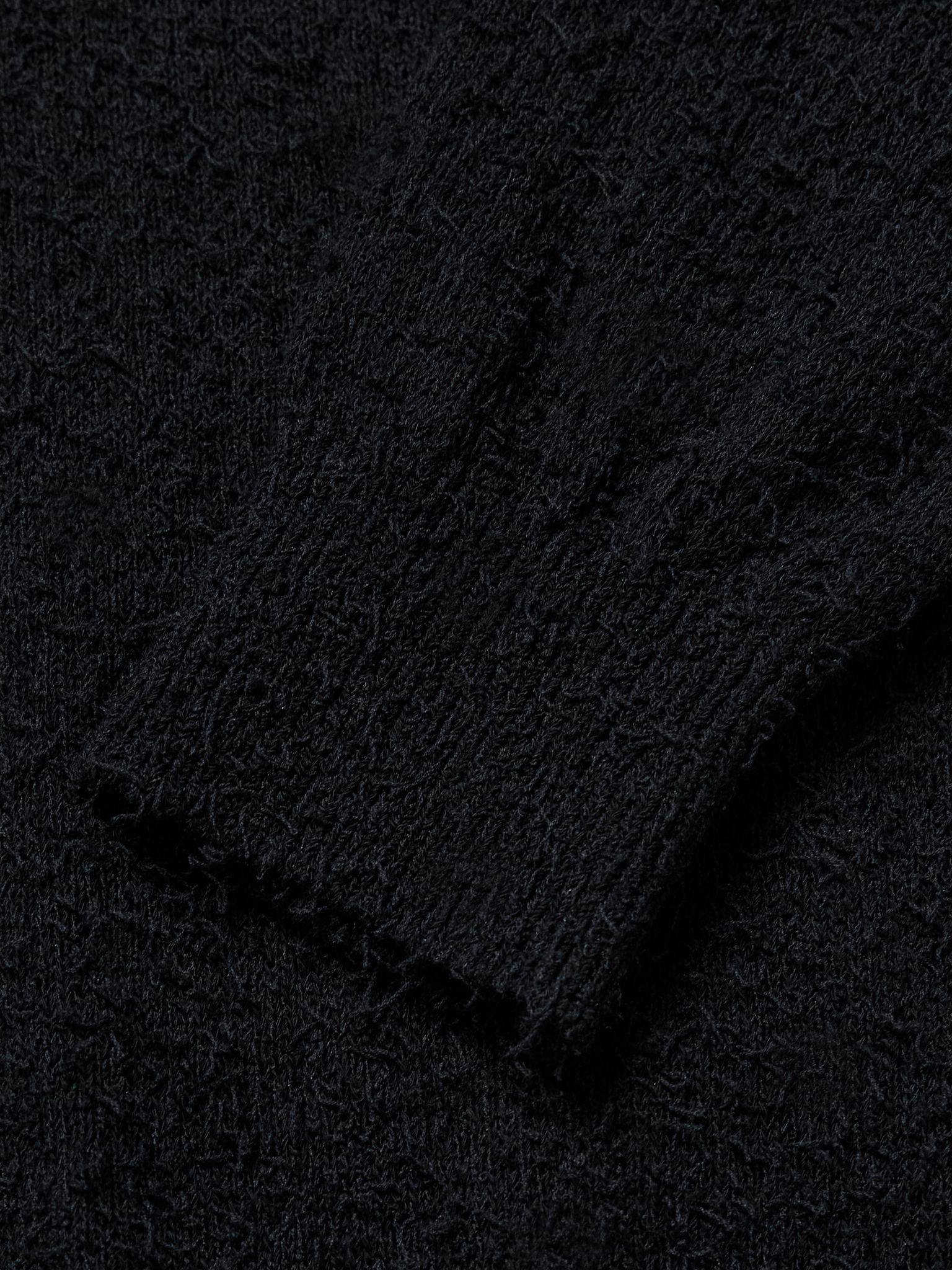 Textured Organic Cotton-Blend Sweater Black - 4