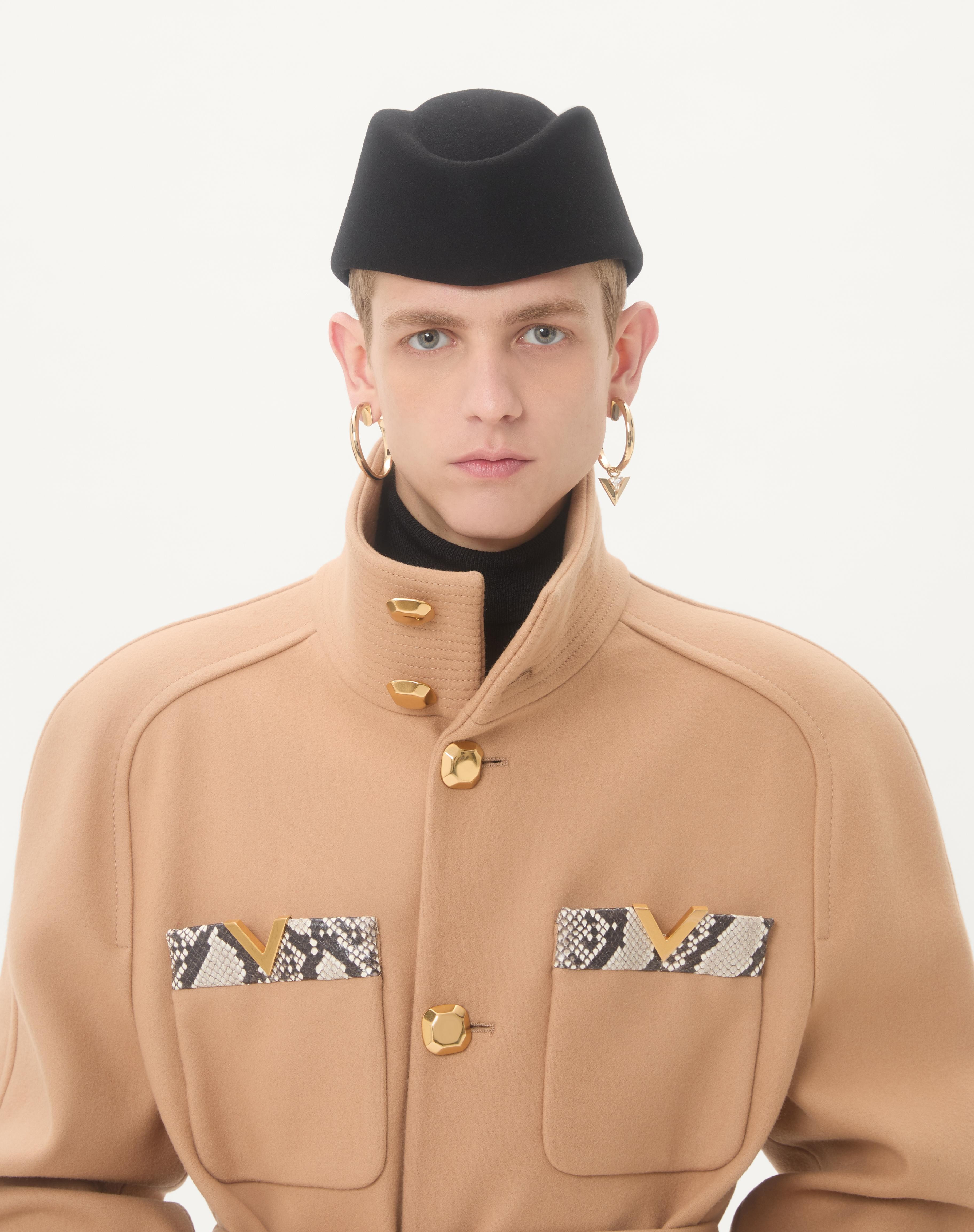 VALENTINO DOUBLE-BREASTED TRENCH COAT IN WOOL FELT WITH AYERS INSERTS - 3