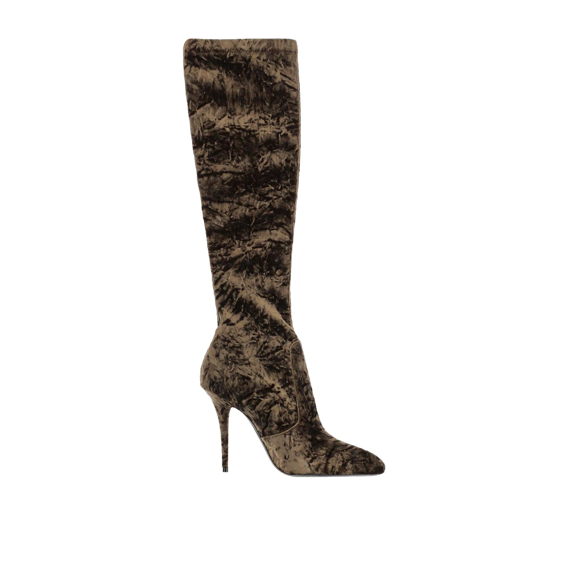 Saint Laurent Talia Velvet Boots Women - 5