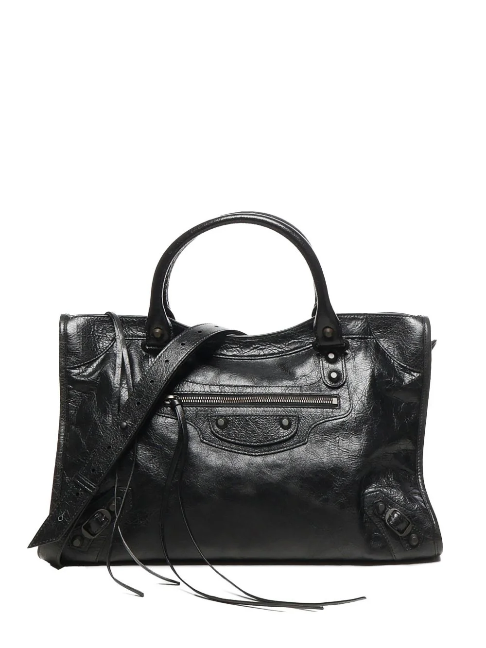 hand-woven leather tote bag - 1
