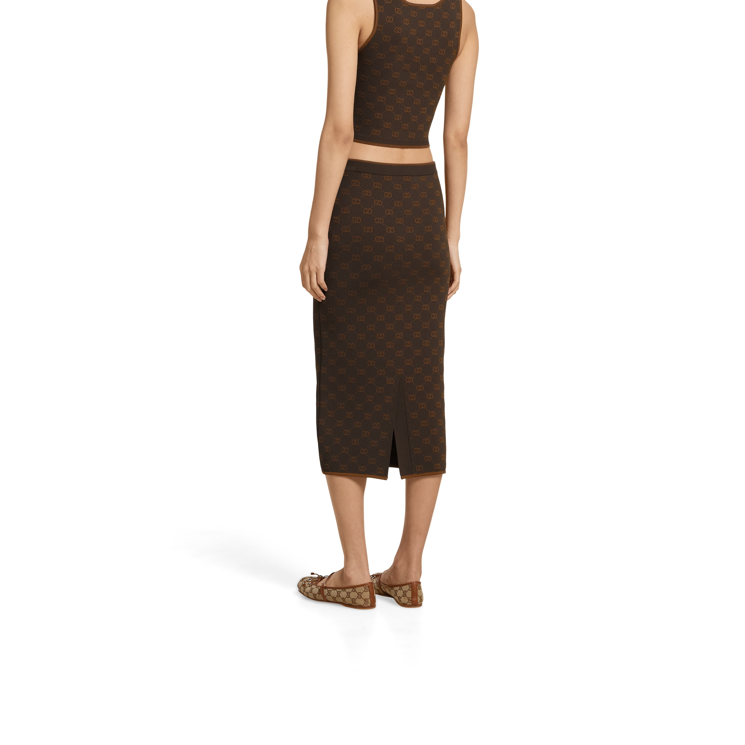 Stretch GG jacquard skirt - 4