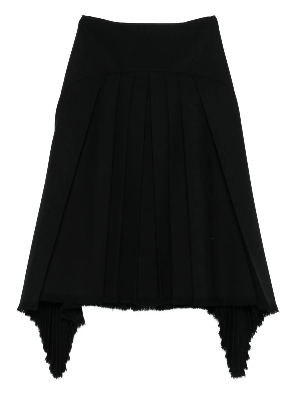 pleated frayed skirt - 1