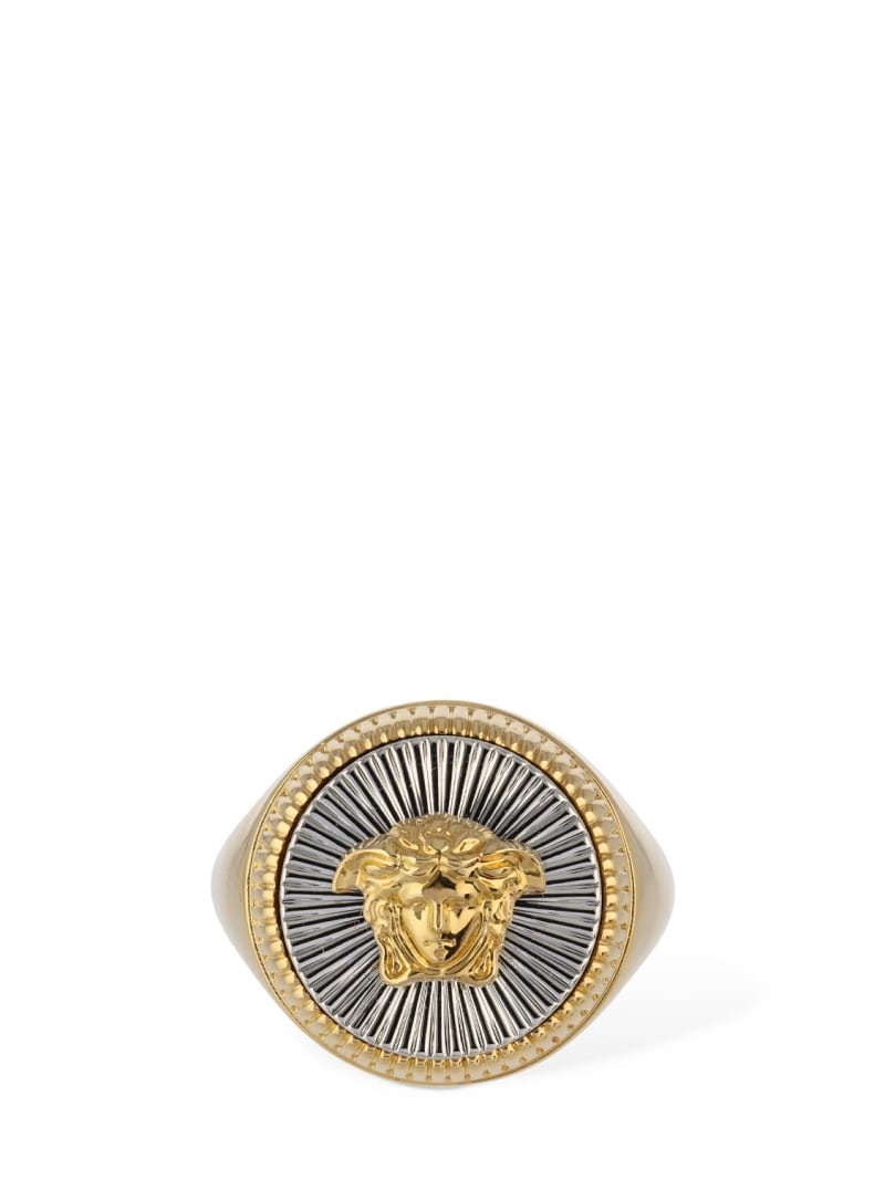 Two-tone Medusa thick ring - 2