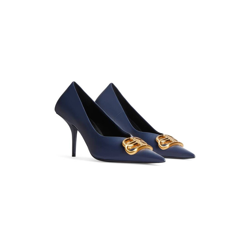 Women's Square Knife Bb 80mm Pump  in Navy Blue 2