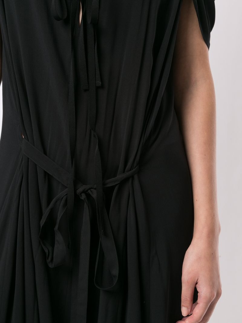 ruffled neck asymmetric dress - 5