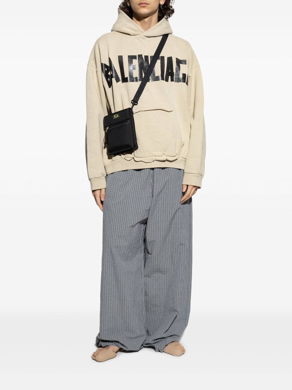 logo-print frayed-hem hoodie - 2