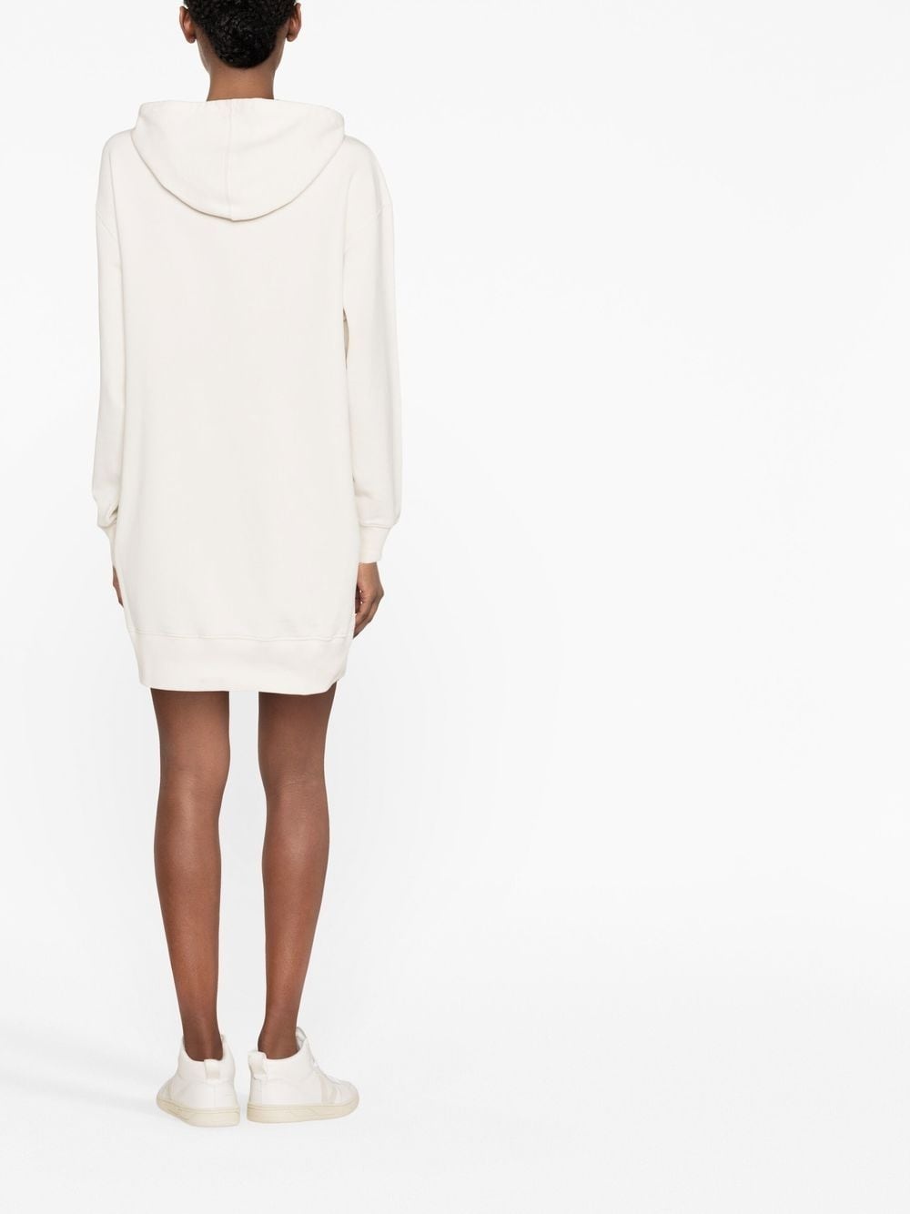 logo appliqué hoodie dress - 4