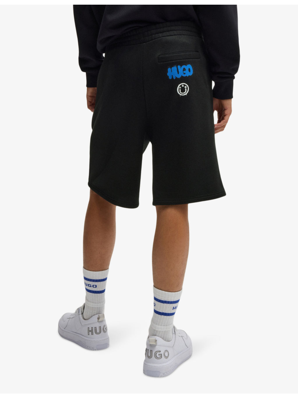 Smiley-print relaxed-fit cotton-jersey shorts - 4