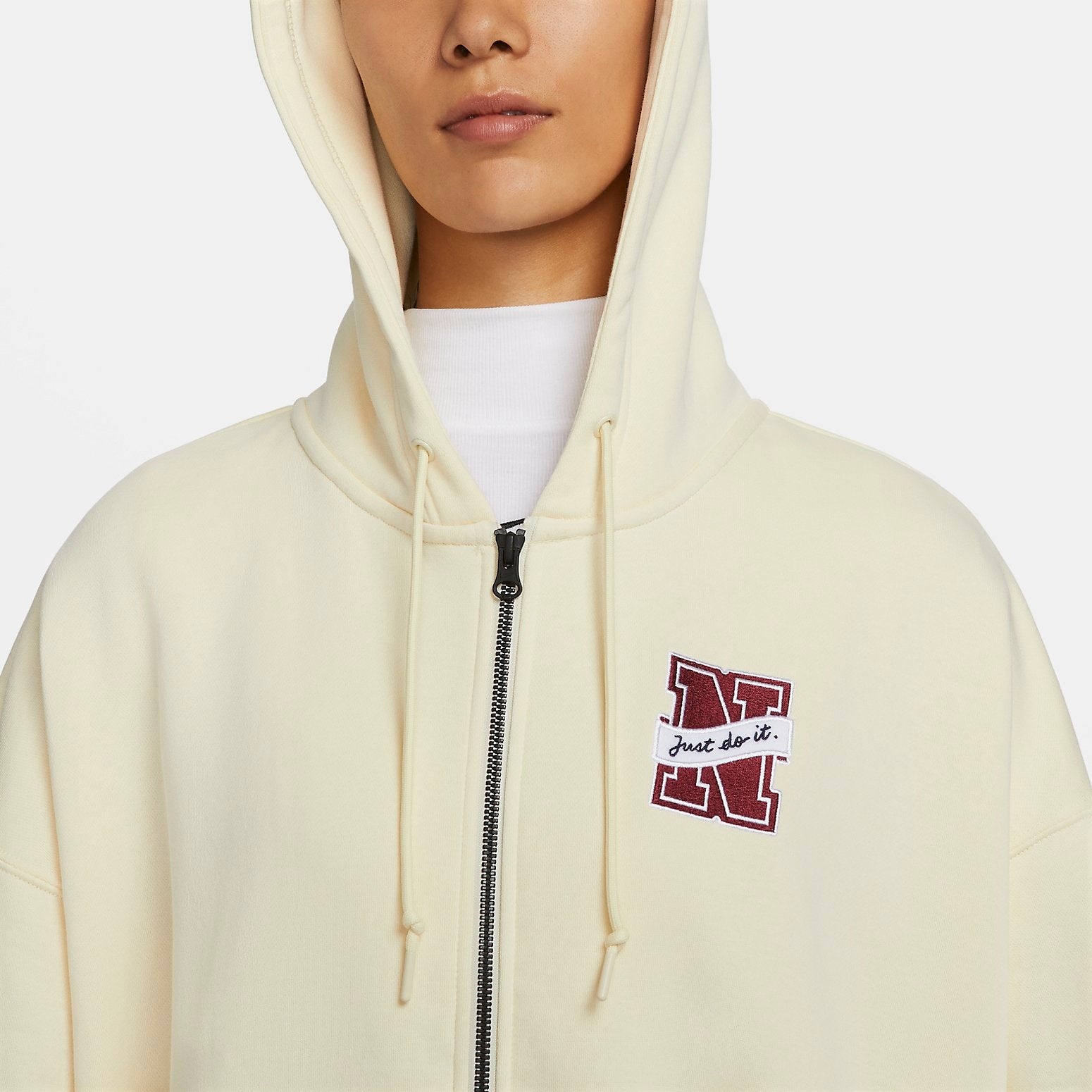 (WMNS) Nike Sportswear Essential Fleece Jacket 'Beige' FV8445-113 - 2