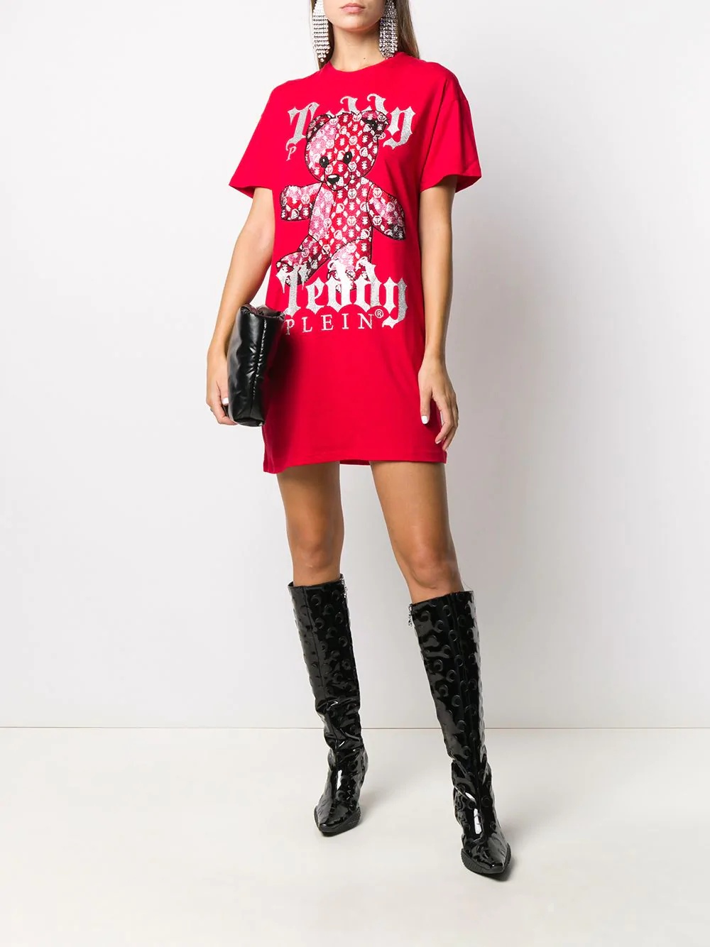 teddy bear-print T-shirt mini dress - 2