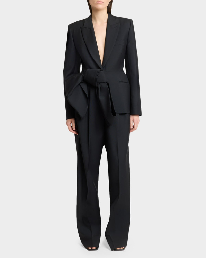 Givenchy Pleated Wool-Mohair Tuxedo Pants outlook