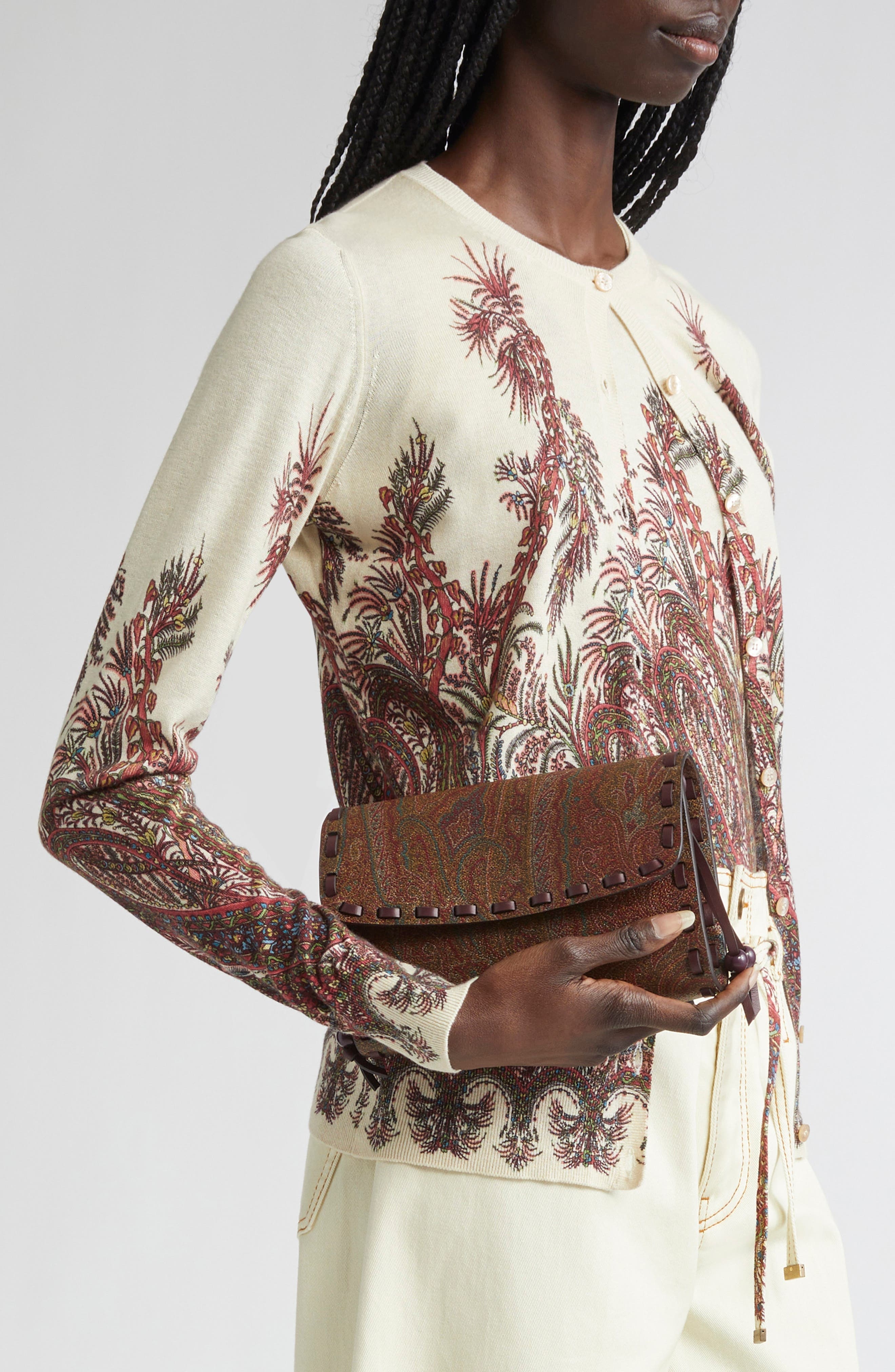 Etro Vulcano Arnica Coated Crossbody Bag in Vino at Nordstrom - 2
